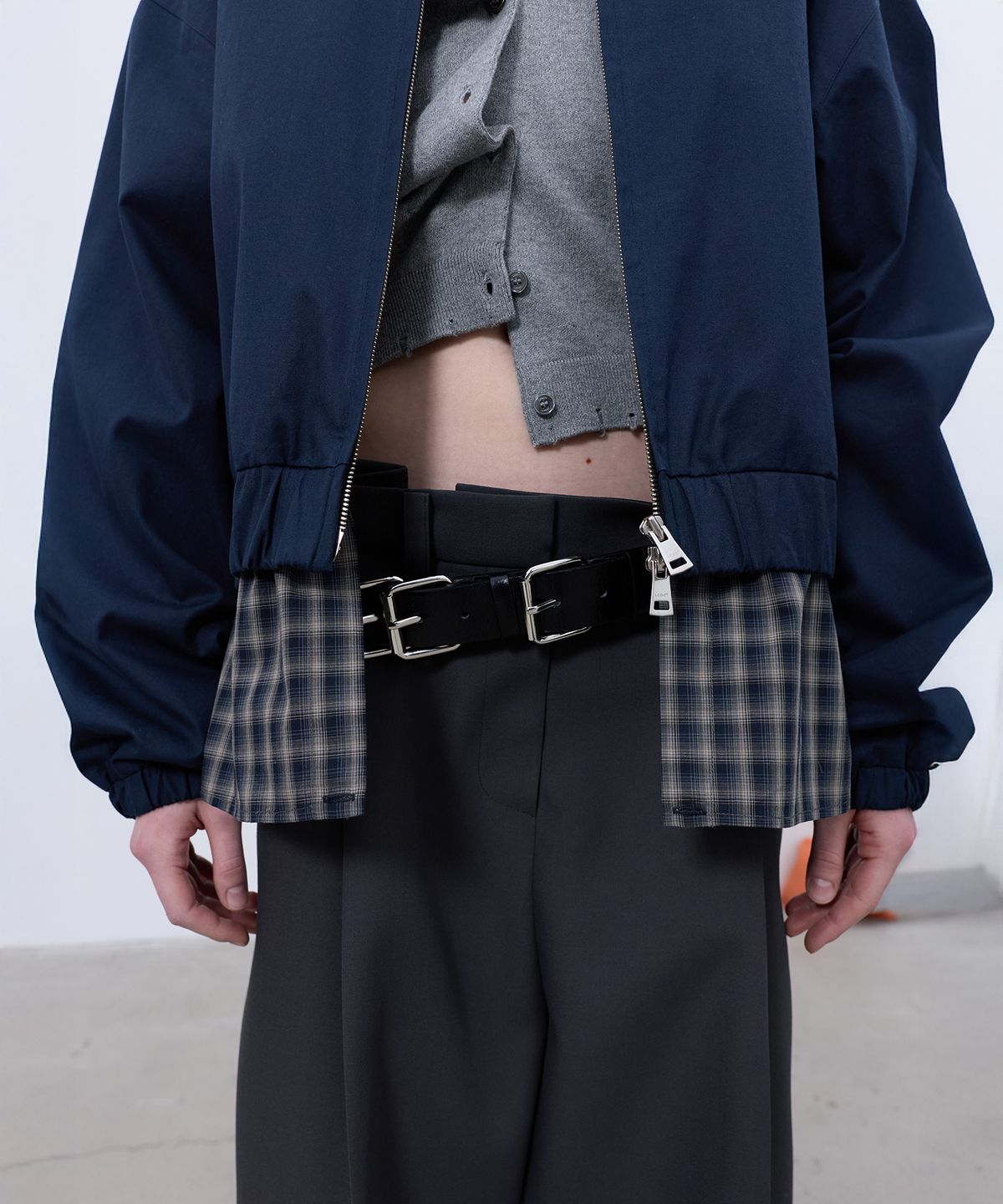 엘씨디씨티엠(LCDC™) CHECK DETAIL BLOUSON JACKET (NAVY)