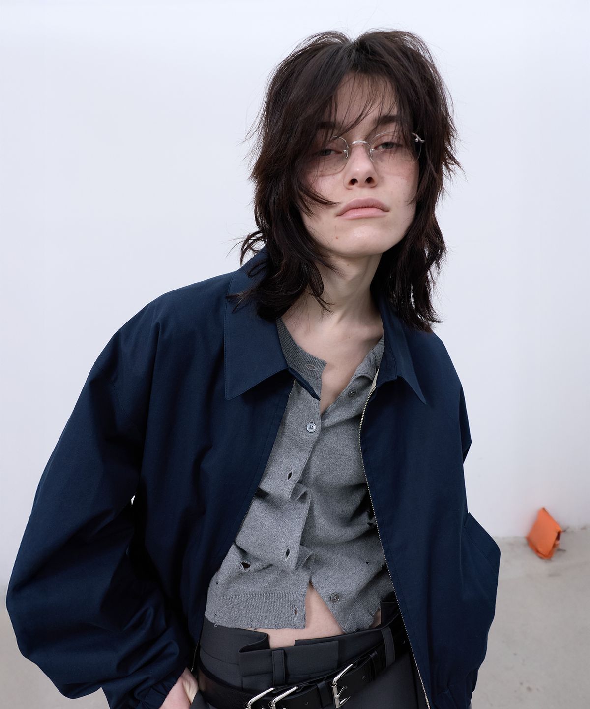 엘씨디씨티엠(LCDC™) CHECK DETAIL BLOUSON JACKET (NAVY)