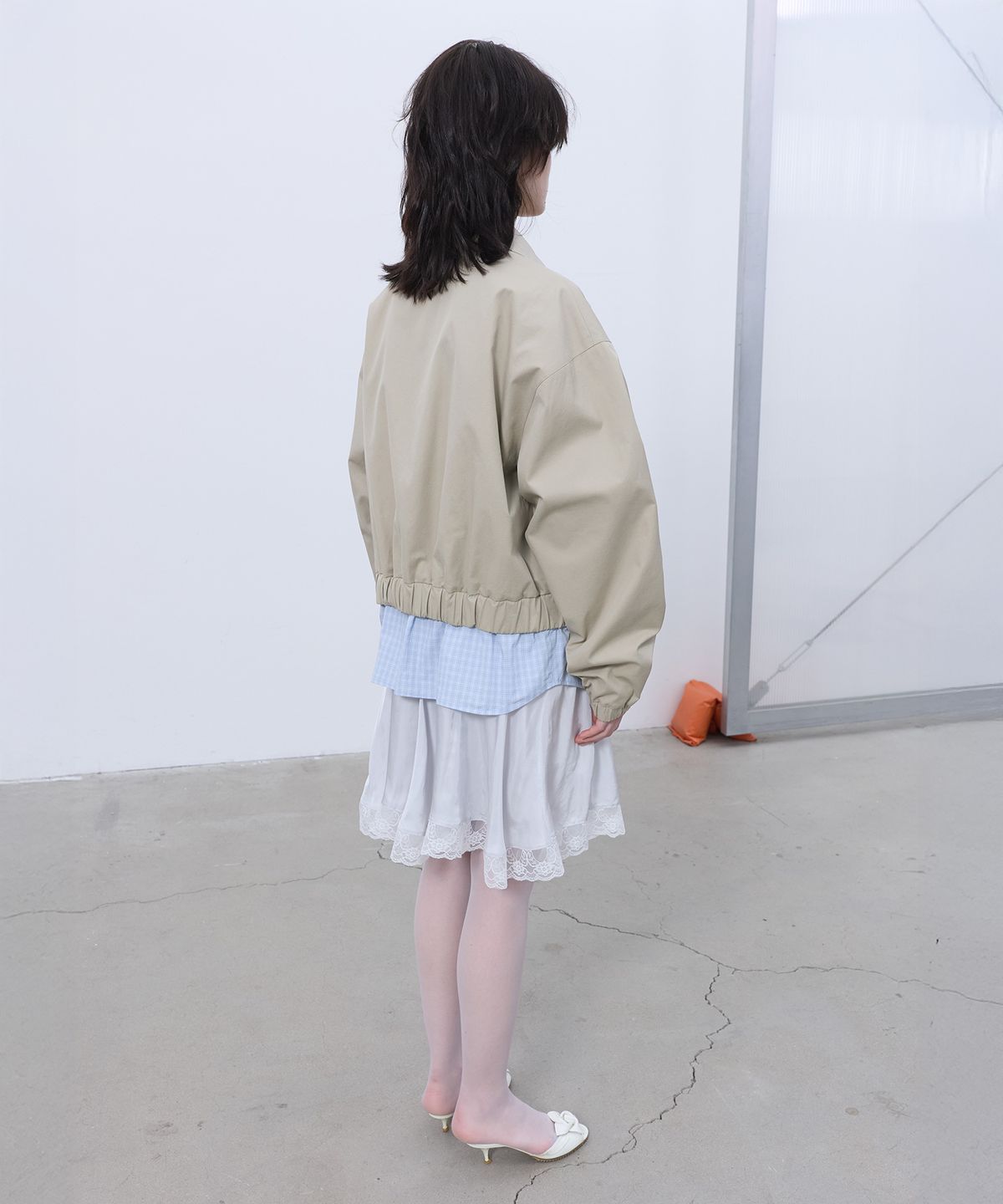 엘씨디씨티엠(LCDC™) CHECK DETAIL BLOUSON JACKET (BEIGE)