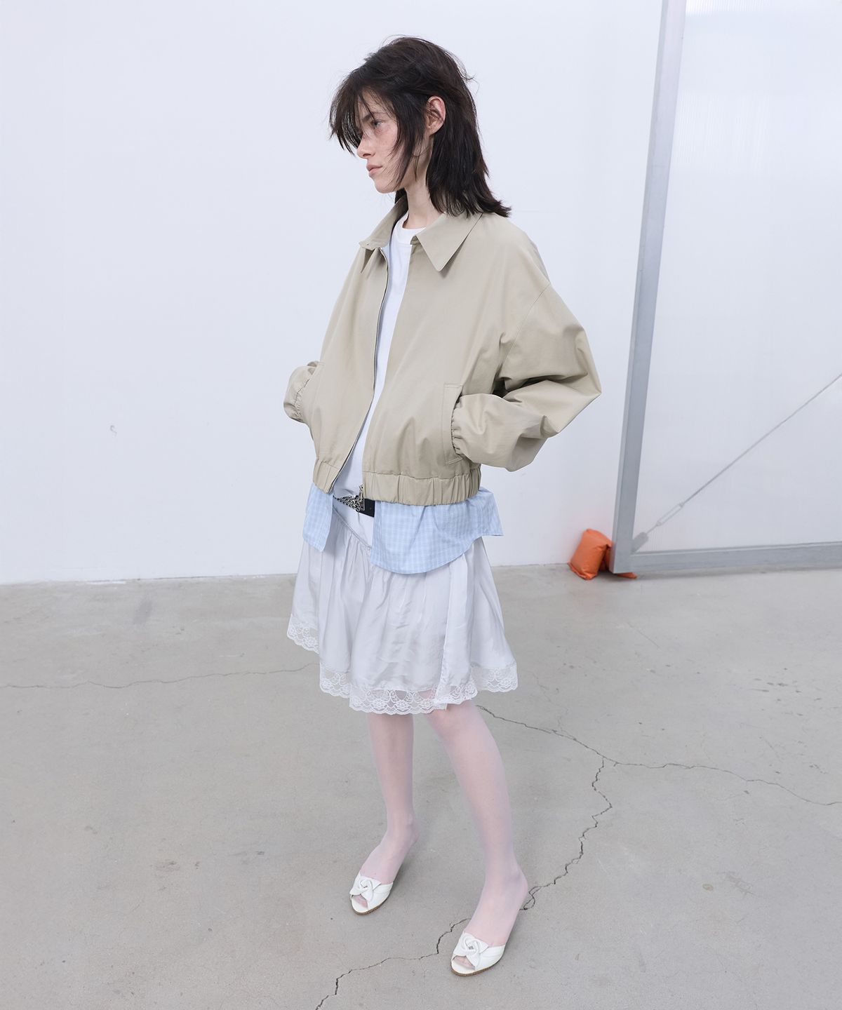 엘씨디씨티엠(LCDC™) CHECK DETAIL BLOUSON JACKET (BEIGE)