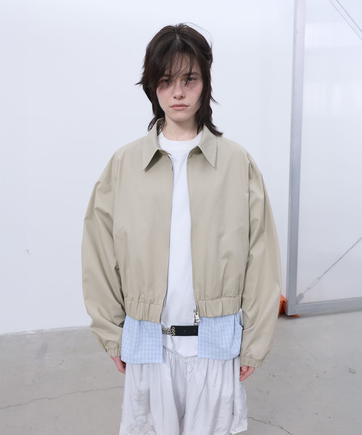 엘씨디씨티엠(LCDC™) CHECK DETAIL BLOUSON JACKET (BEIGE)
