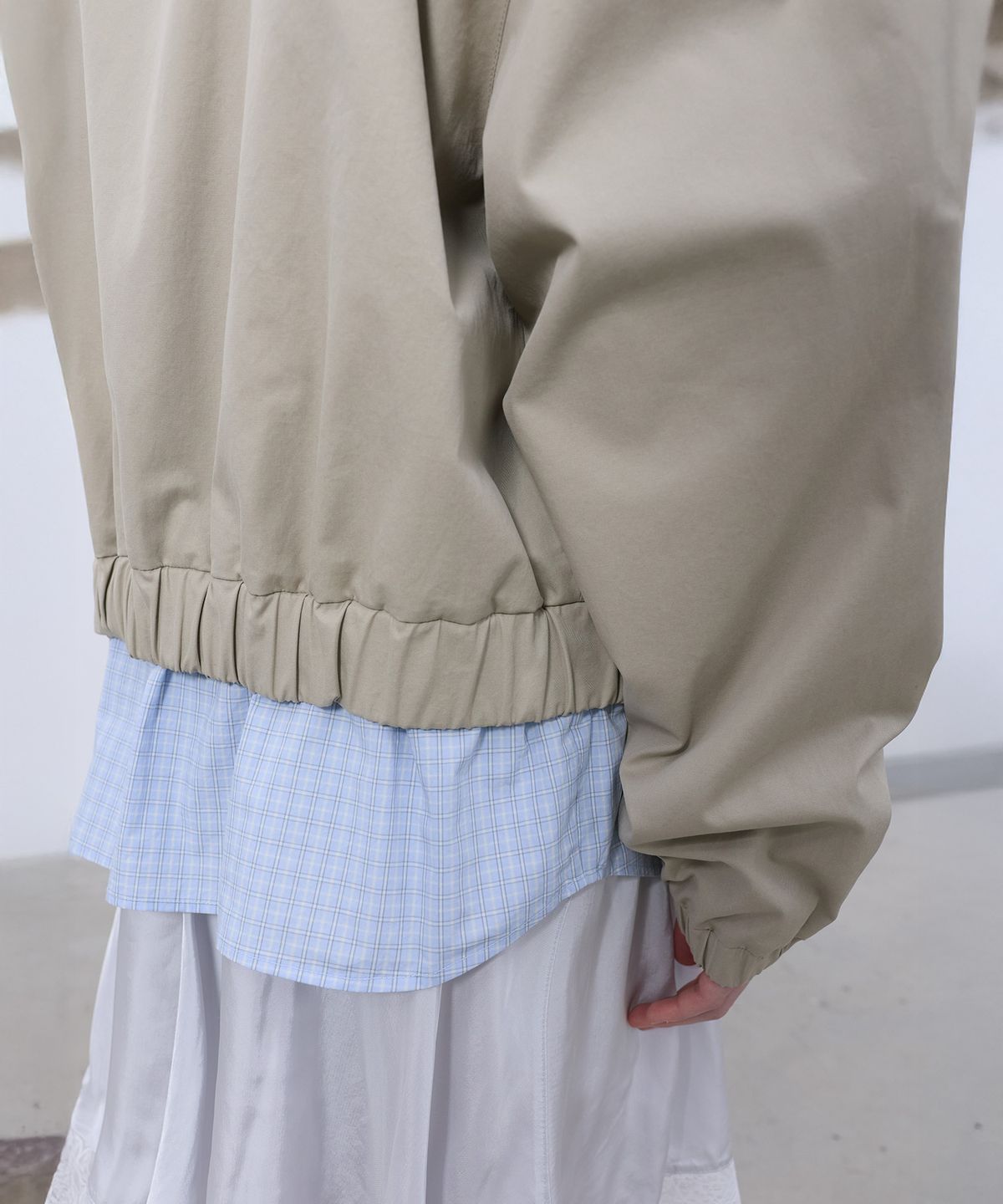 엘씨디씨티엠(LCDC™) CHECK DETAIL BLOUSON JACKET (BEIGE)