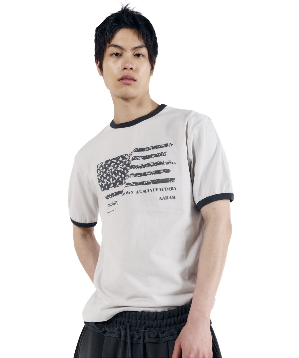 아캄(AAKAM) Star-Spangled Ringer Top (Gray)