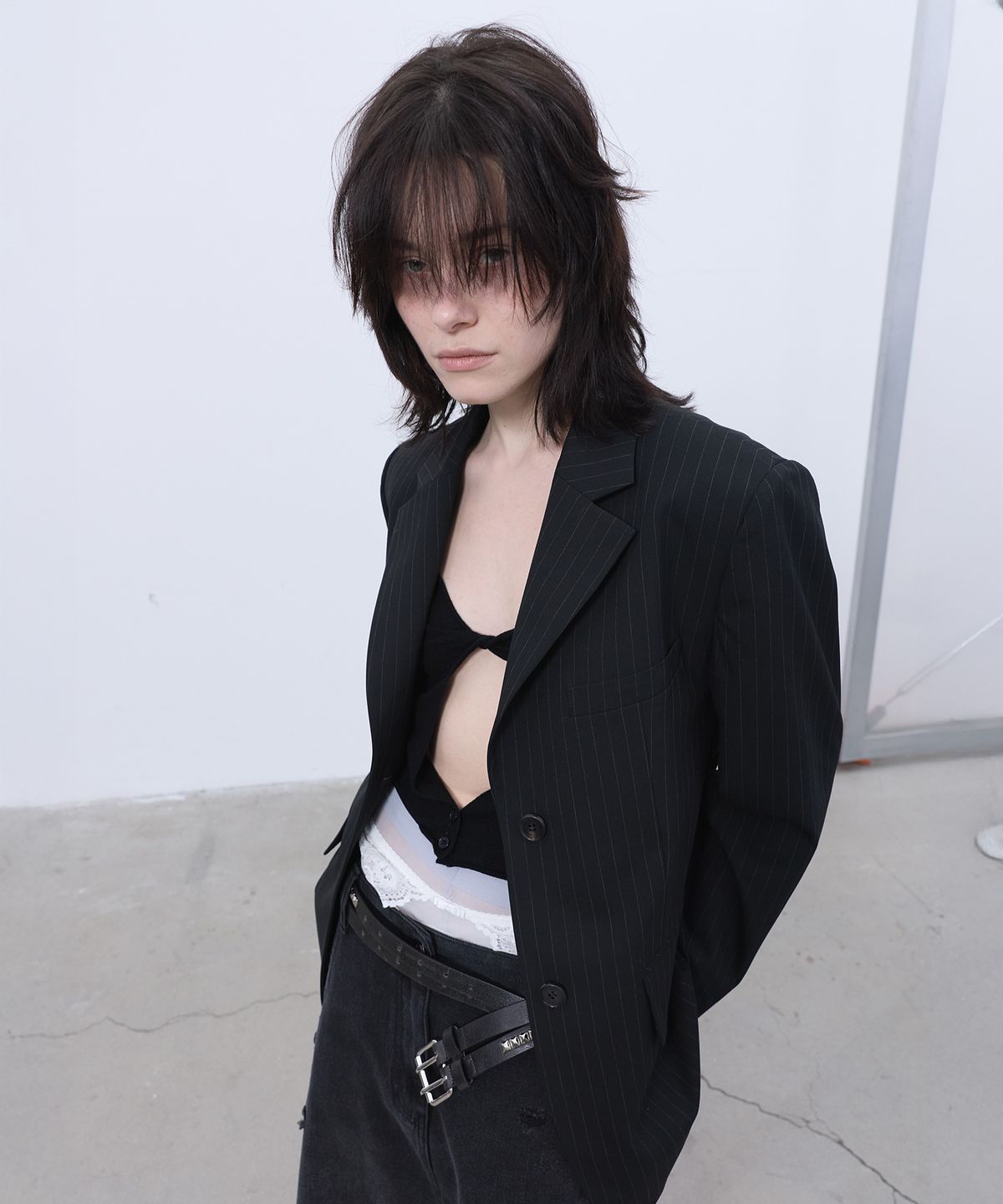 엘씨디씨티엠(LCDC™) CLASSIC PINSTRIPED BLAZER (BLACK)