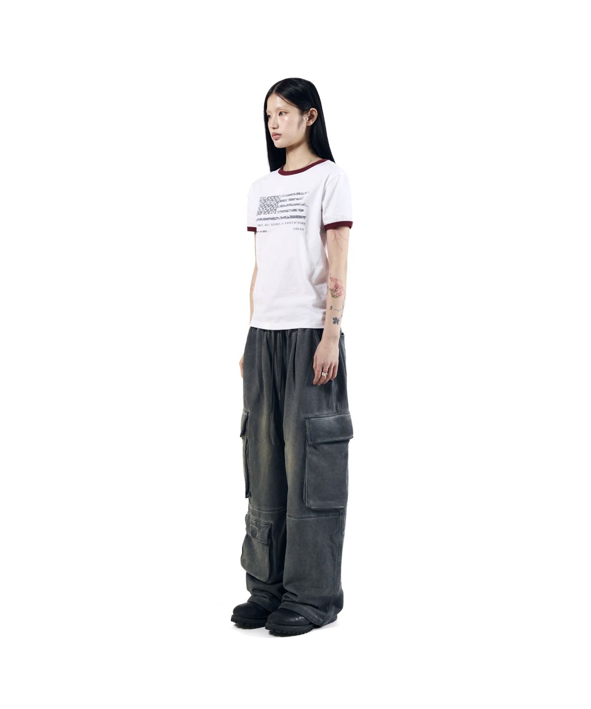 아캄(AAKAM) Star-Spangled Ringer Top (White)