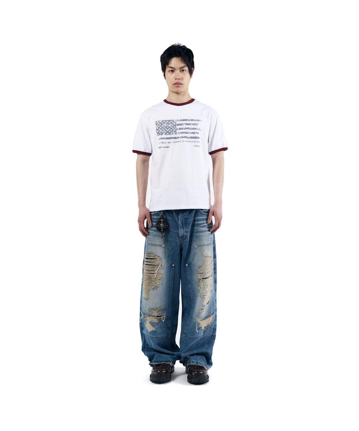 아캄(AAKAM) Star-Spangled Ringer Top (White)