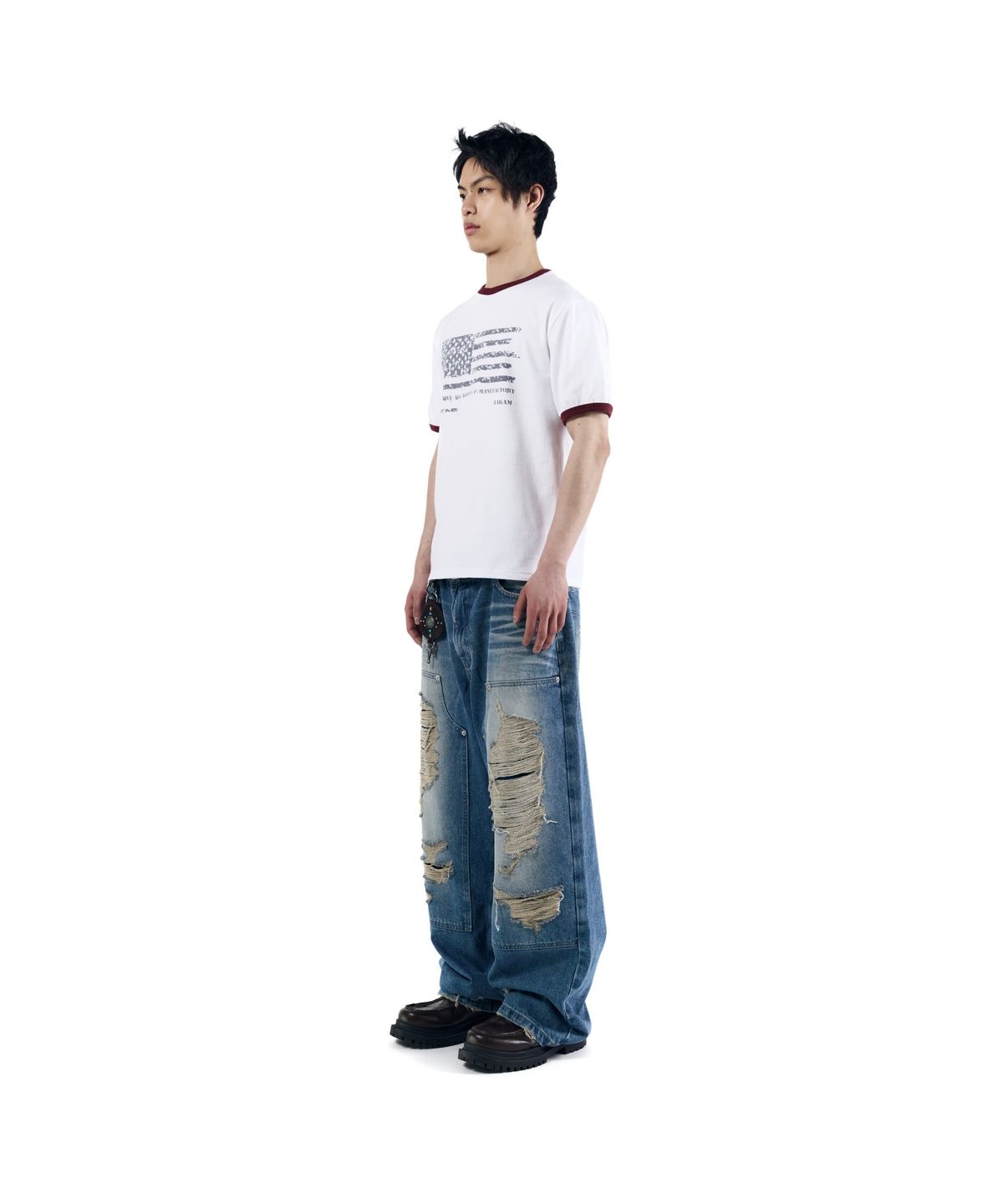 아캄(AAKAM) Star-Spangled Ringer Top (White)