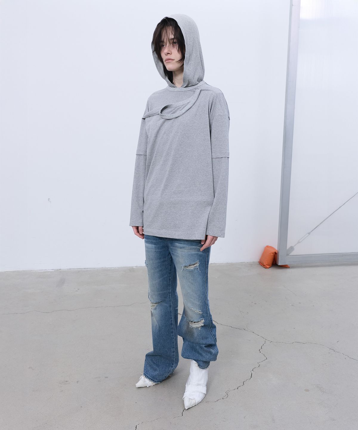 엘씨디씨티엠(LCDC™) HALTERNECK-DETAILED TOP (MELANGE GREY)
