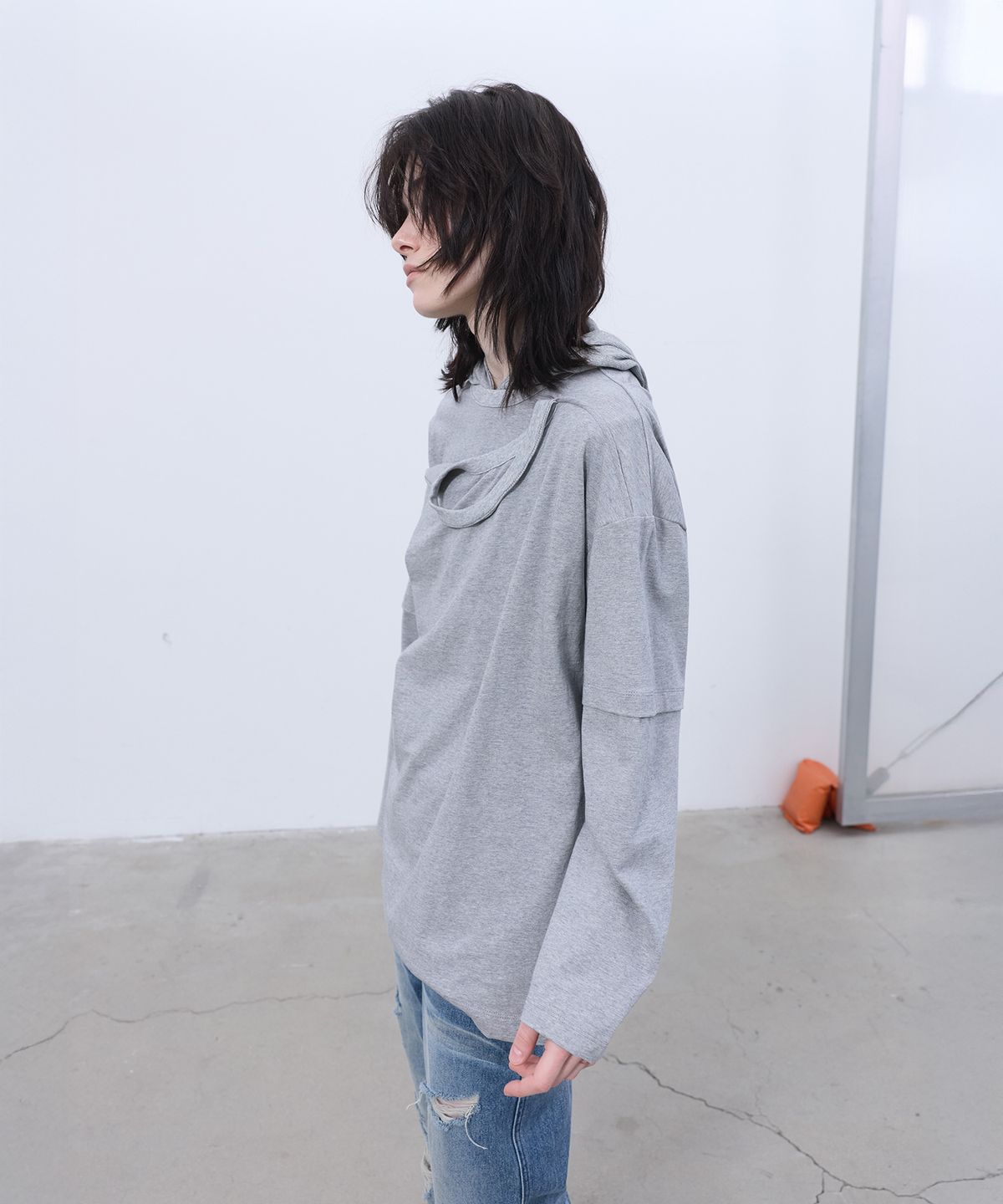 엘씨디씨티엠(LCDC™) HALTERNECK-DETAILED TOP (MELANGE GREY)