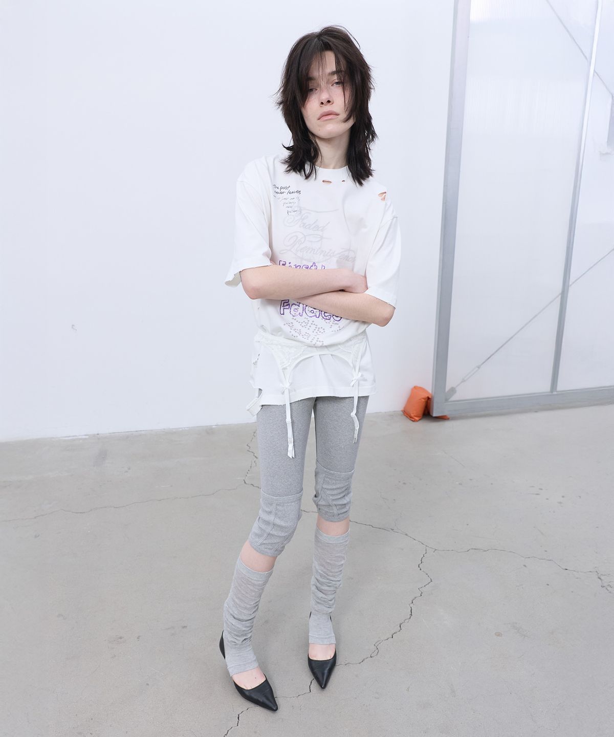 엘씨디씨티엠(LCDC™) DISTRESSED OVERSIZED T-SHIRT (WHITE)
