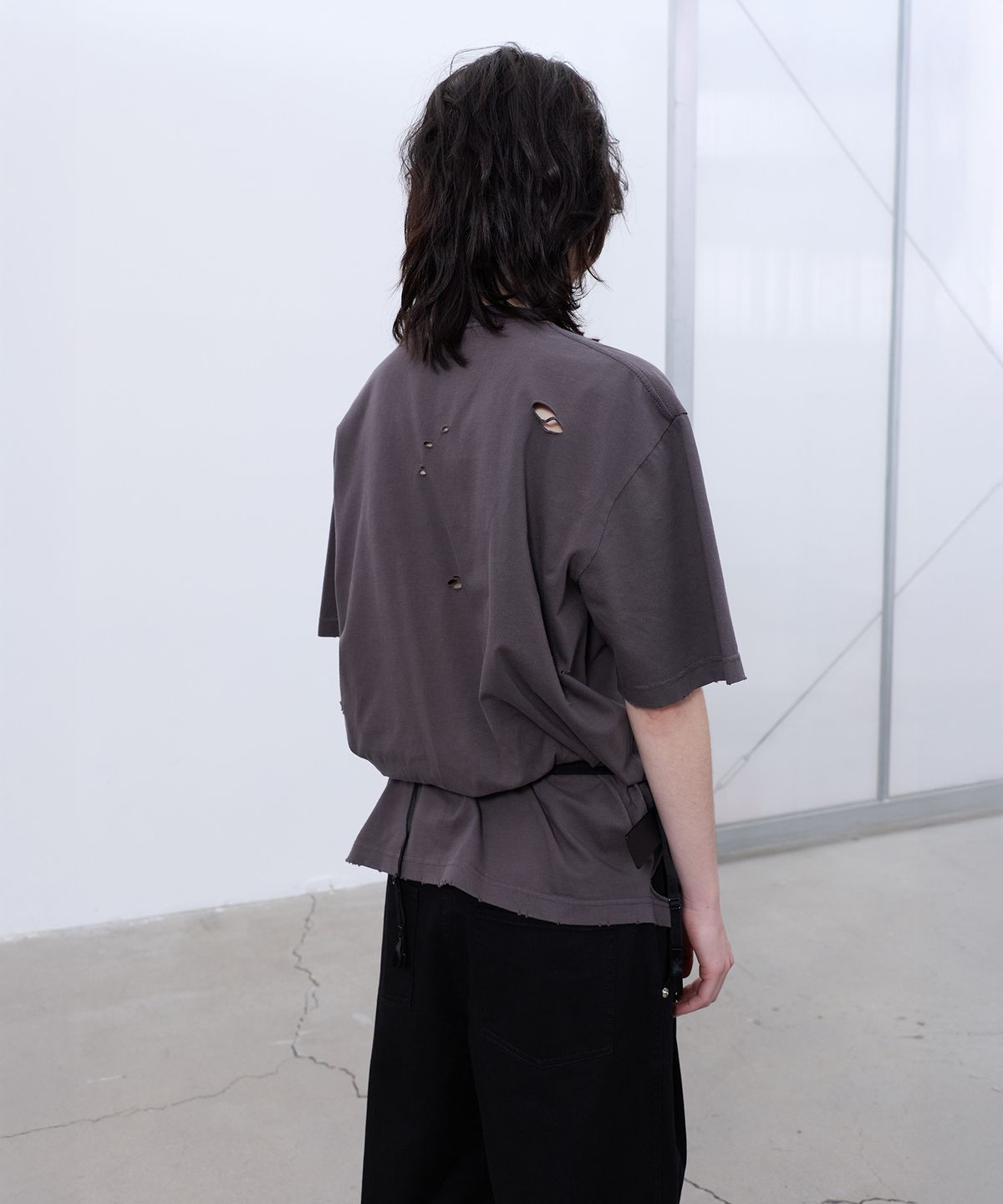 엘씨디씨티엠(LCDC™) DISTRESSED OVERSIZED T-SHIRT (GREY)