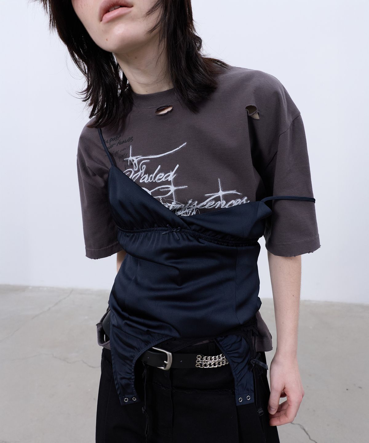 엘씨디씨티엠(LCDC™) DISTRESSED OVERSIZED T-SHIRT (GREY)