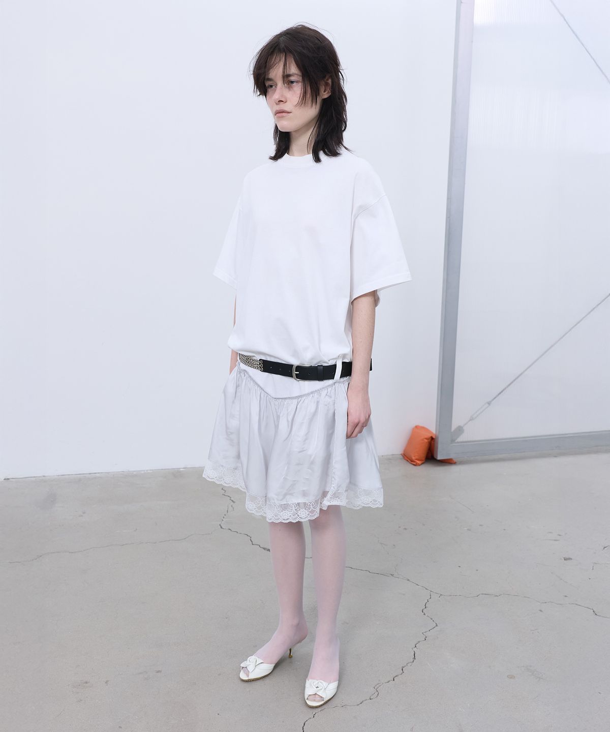 엘씨디씨티엠(LCDC™) LACE TRIM JERSEY DRESS (WHITE)