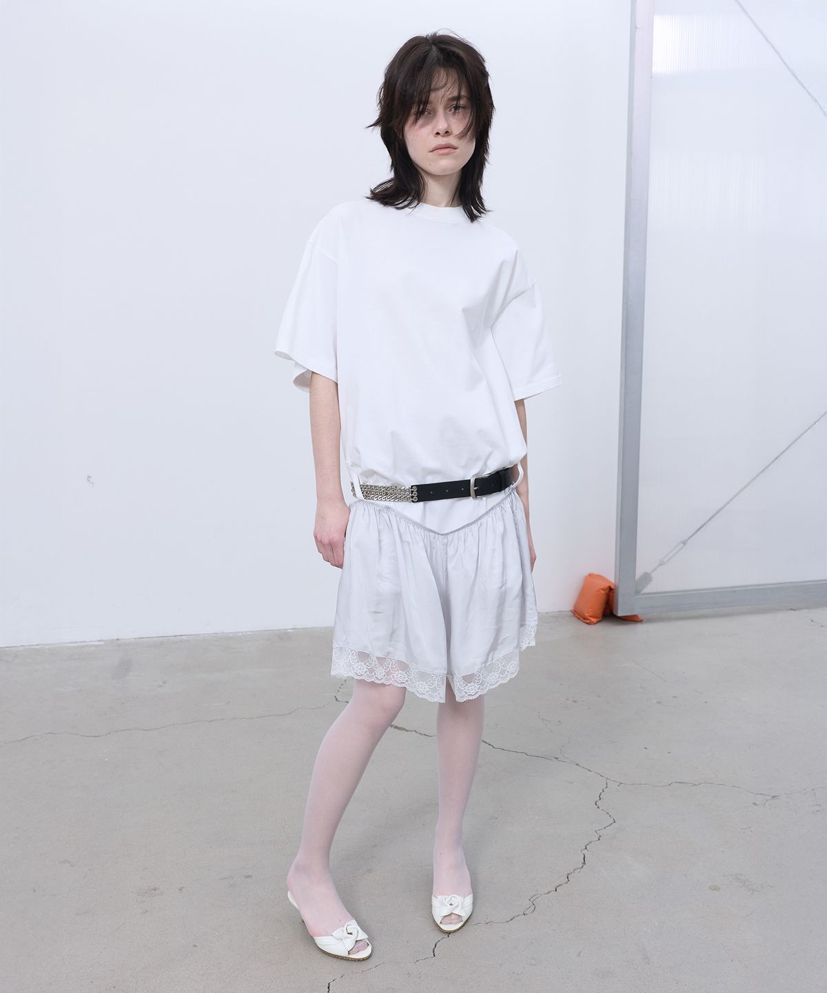 엘씨디씨티엠(LCDC™) LACE TRIM JERSEY DRESS (WHITE)