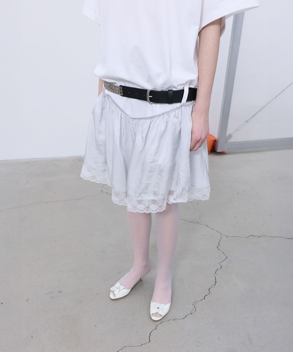 엘씨디씨티엠(LCDC™) LACE TRIM JERSEY DRESS (WHITE)