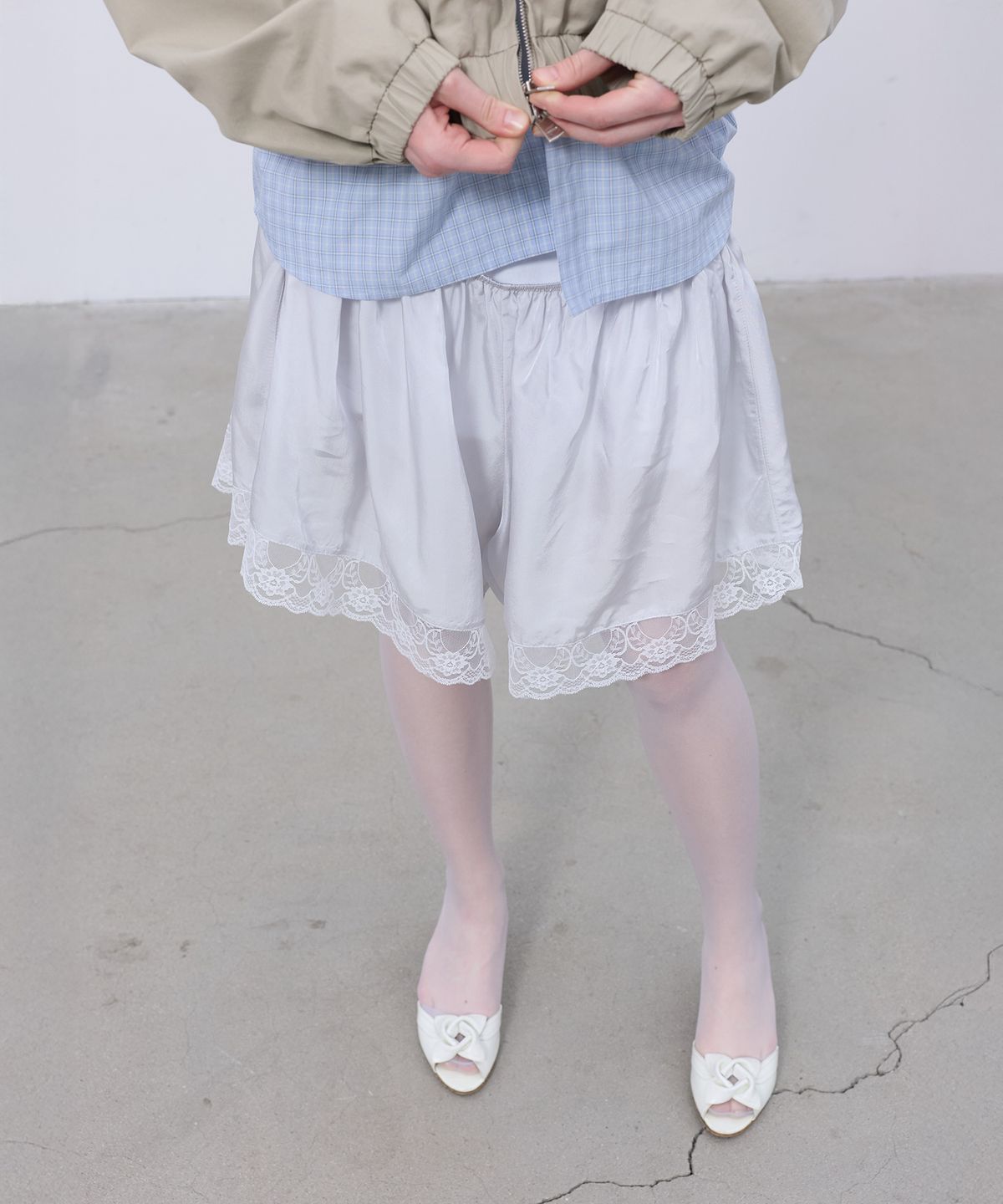 엘씨디씨티엠(LCDC™) LACE TRIM JERSEY DRESS (WHITE)
