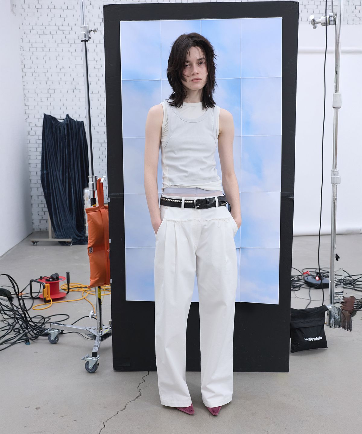 엘씨디씨티엠(LCDC™) FRAYED LINE DETAIL PANTS (WHITE)