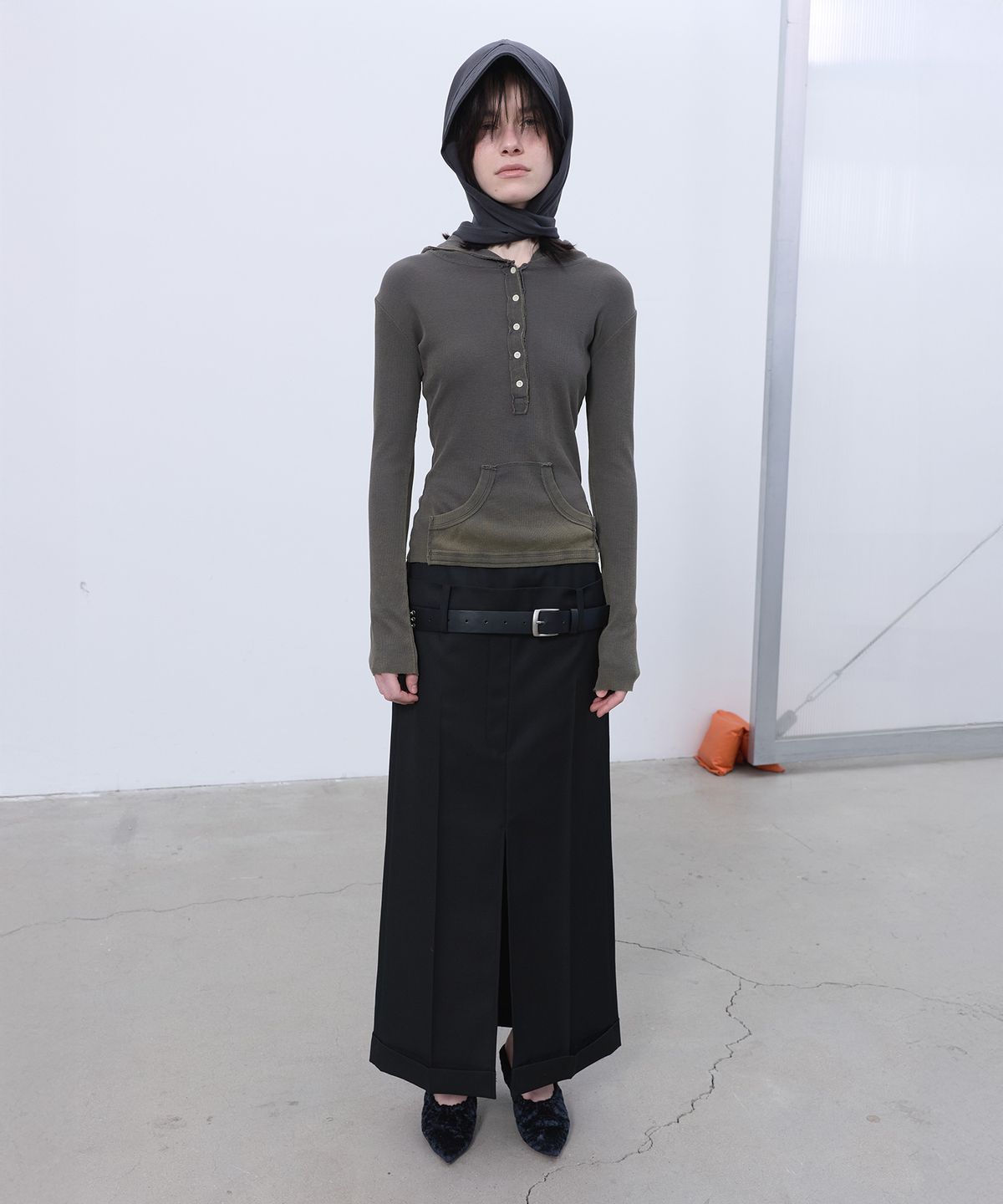 엘씨디씨티엠(LCDC™) DOUBLE WAIST TAILORED SKIRT (BLACK)