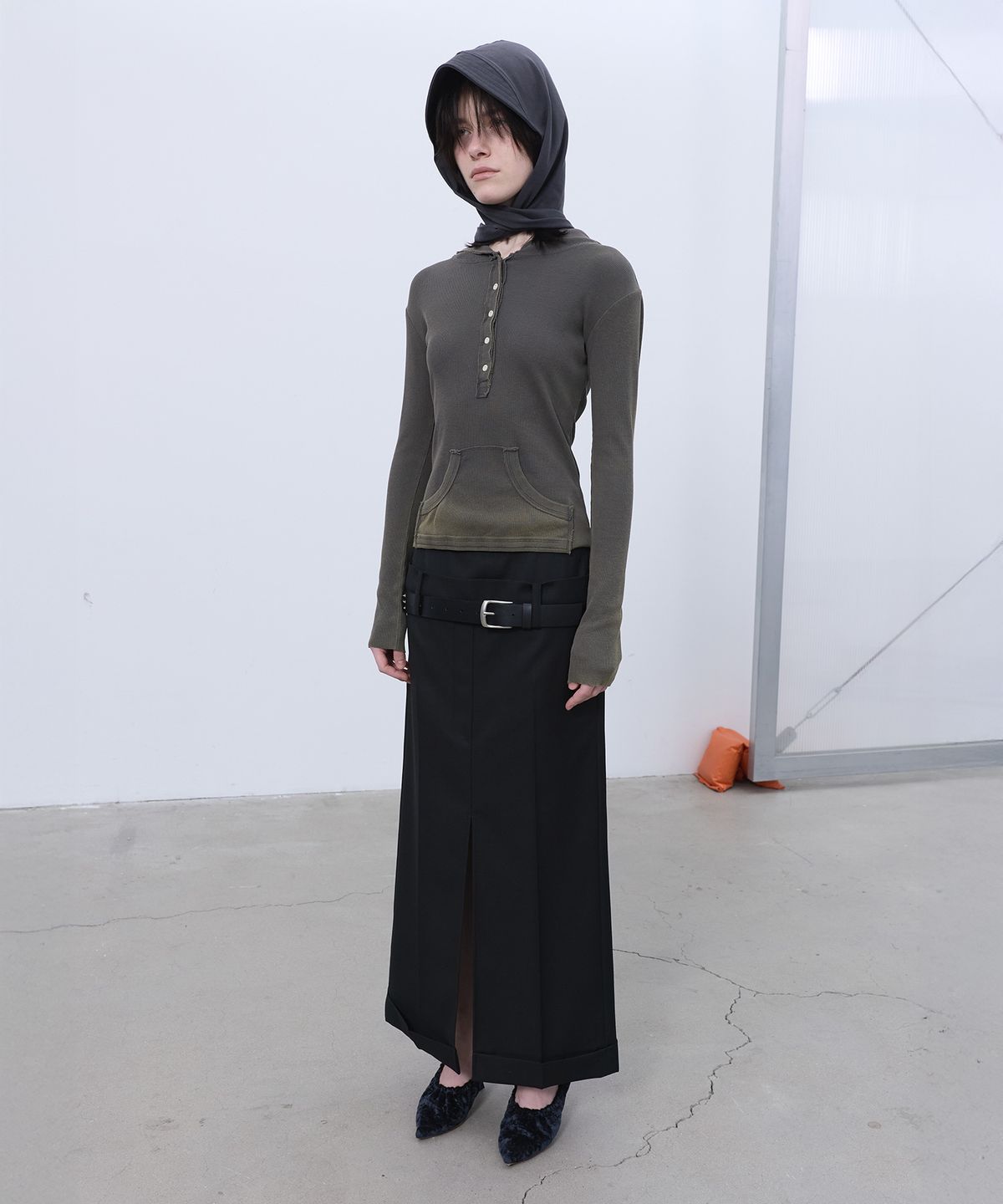엘씨디씨티엠(LCDC™) DOUBLE WAIST TAILORED SKIRT (BLACK)