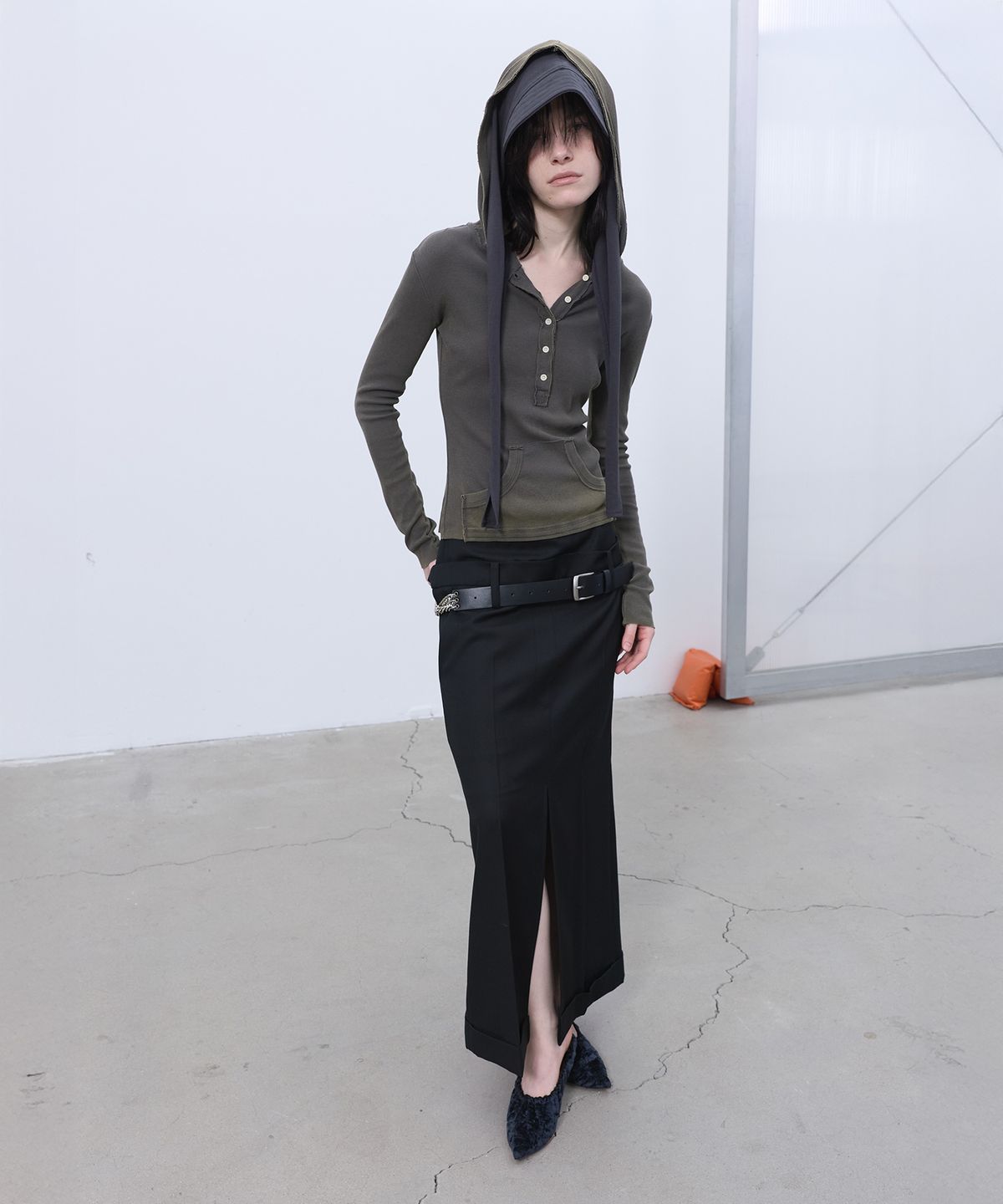 엘씨디씨티엠(LCDC™) DOUBLE WAIST TAILORED SKIRT (BLACK)