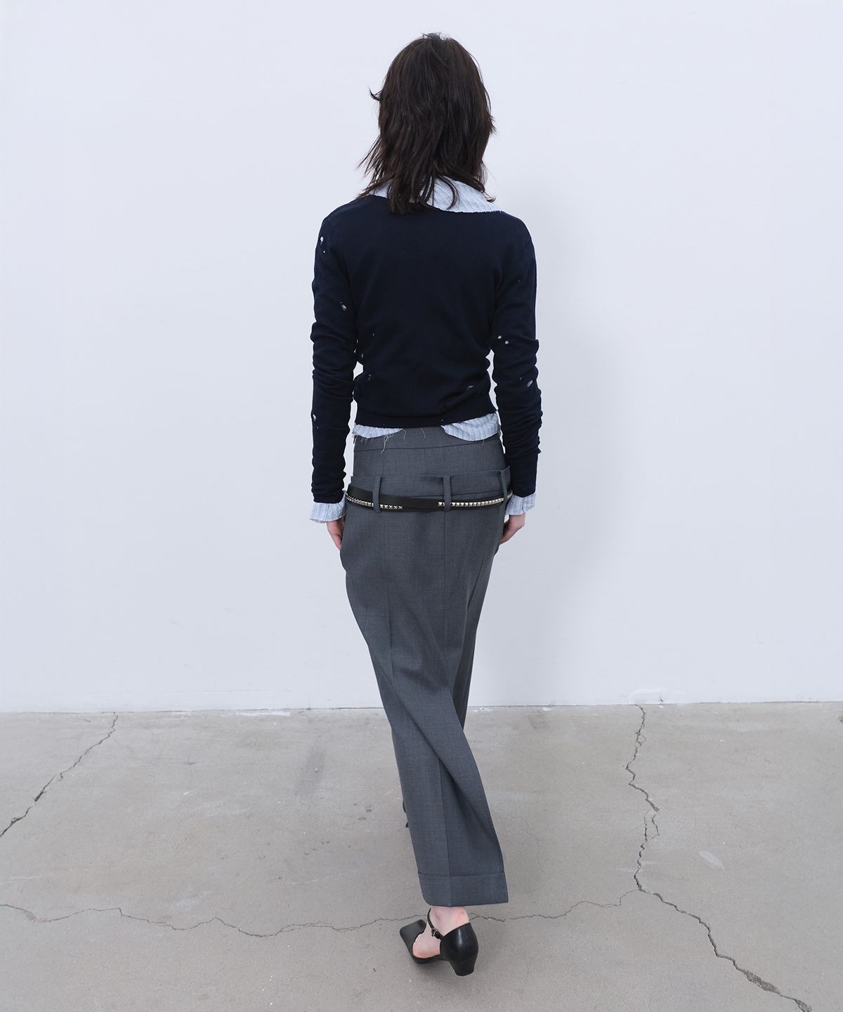 엘씨디씨티엠(LCDC™) DOUBLE WAIST TAILORED SKIRT (MELANGE GREY)