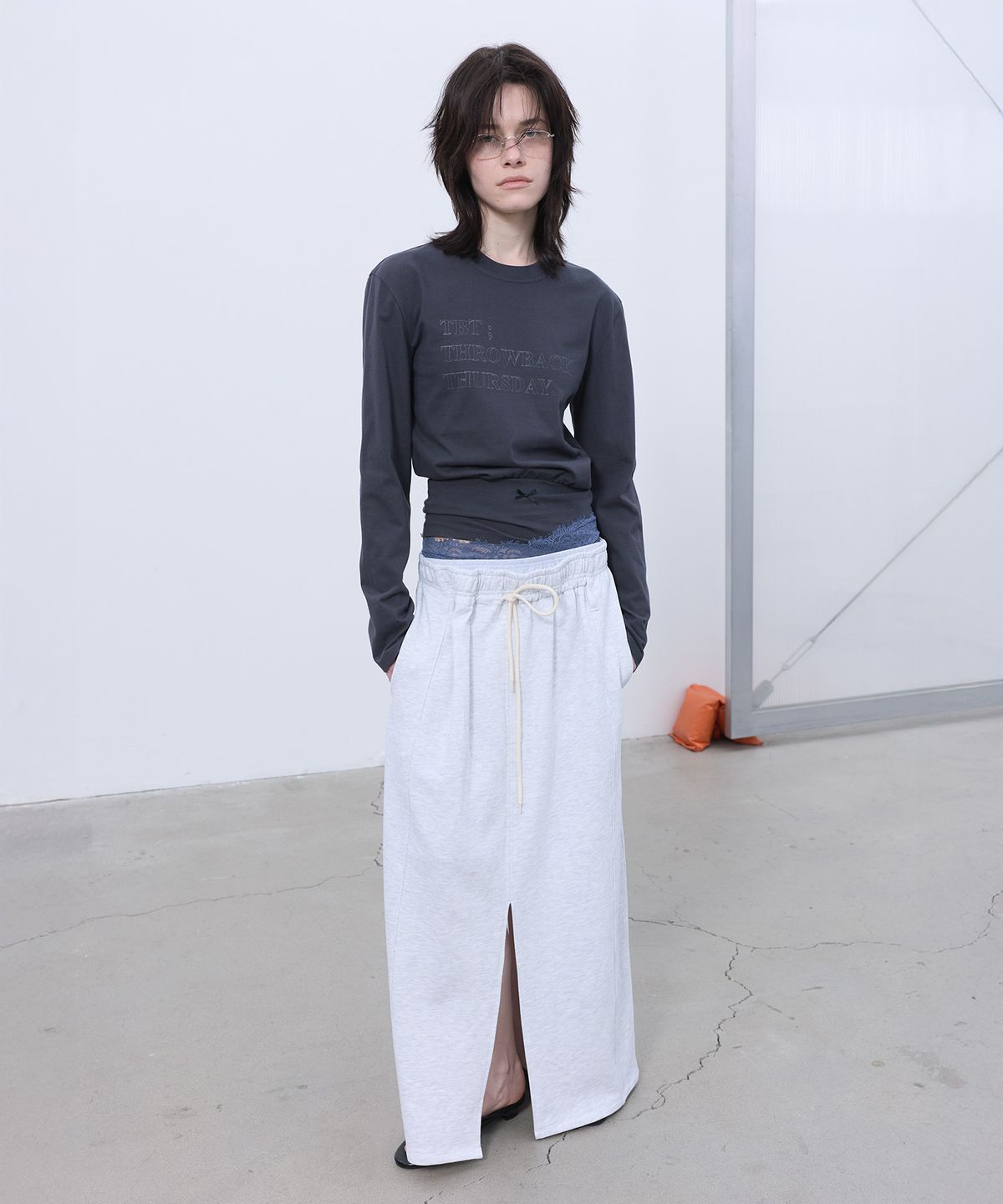 엘씨디씨티엠(LCDC™) DOUBLE-LAYERED DETAIL SKIRT (LIGHT GREY)