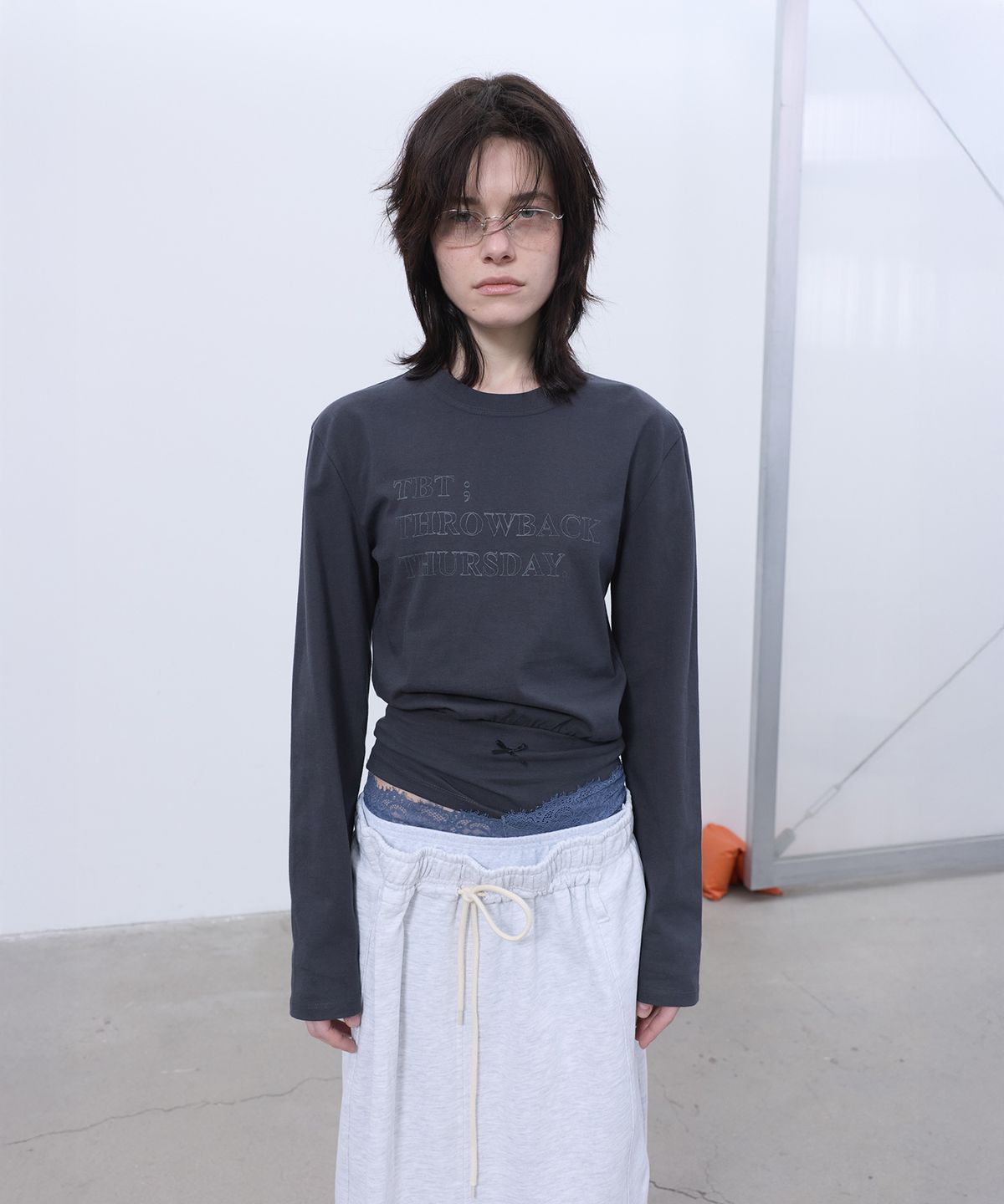엘씨디씨티엠(LCDC™) DOUBLE-LAYERED DETAIL SKIRT (LIGHT GREY)