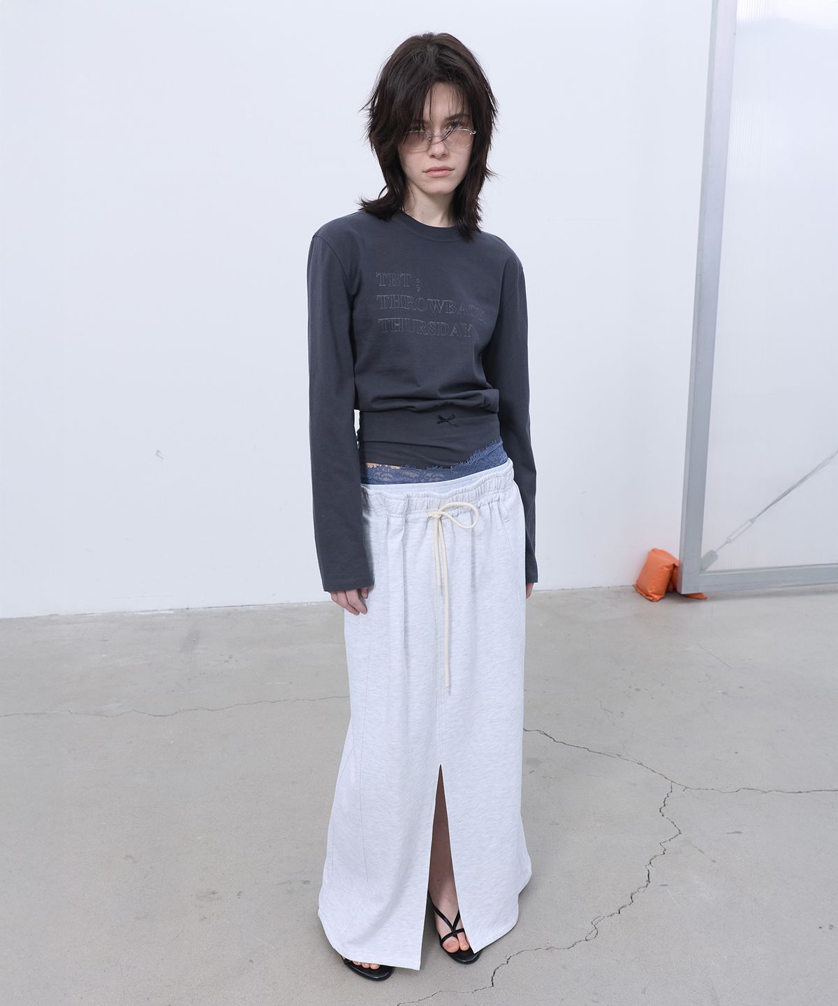 엘씨디씨티엠(LCDC™) DOUBLE-LAYERED DETAIL SKIRT (LIGHT GREY)