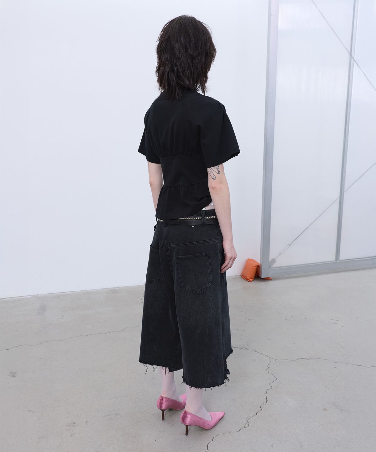 엘씨디씨티엠(LCDC™) SHIRRING T-SHIRT (BLACK)