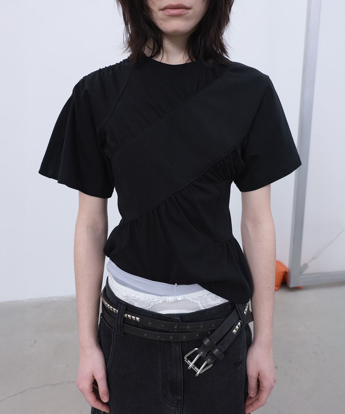 엘씨디씨티엠(LCDC™) SHIRRING T-SHIRT (BLACK)