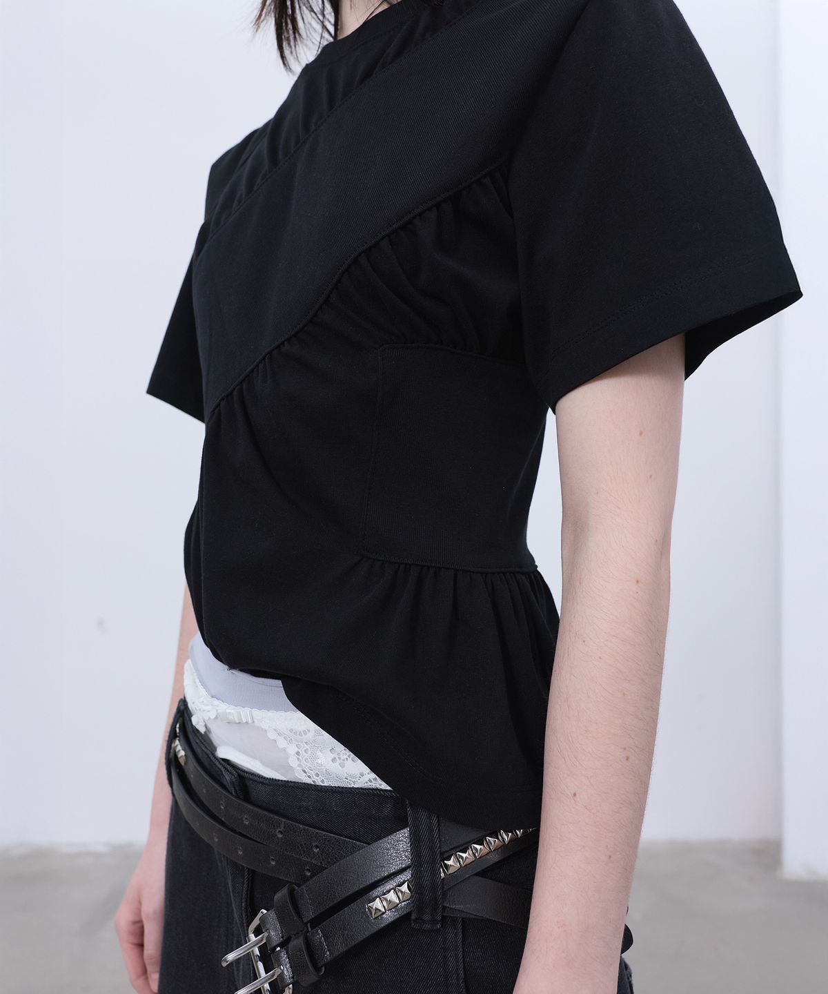 엘씨디씨티엠(LCDC™) SHIRRING T-SHIRT (BLACK)