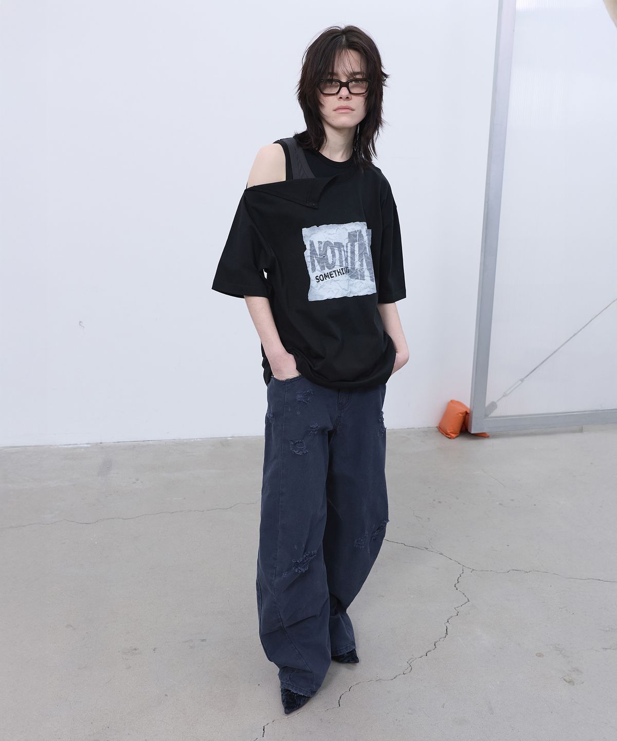 엘씨디씨티엠(LCDC™) OPENED OVERSIZED T-SHIRT (BLACK)