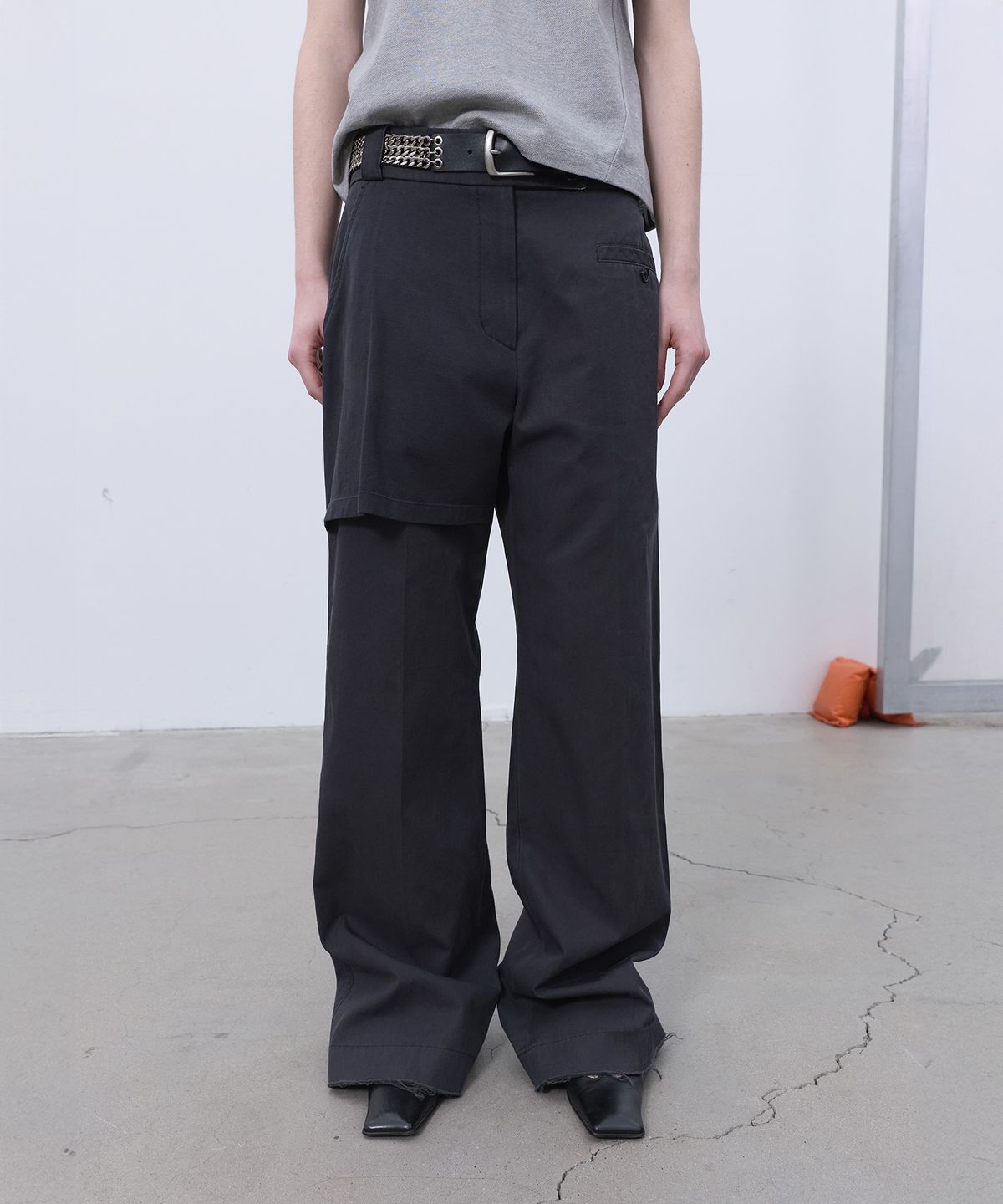 엘씨디씨티엠(LCDC™) OVERLAY STRAIGHT PANTS (DARK GREY)