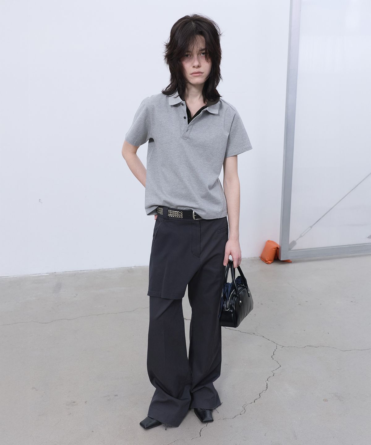 엘씨디씨티엠(LCDC™) OVERLAY STRAIGHT PANTS (DARK GREY)