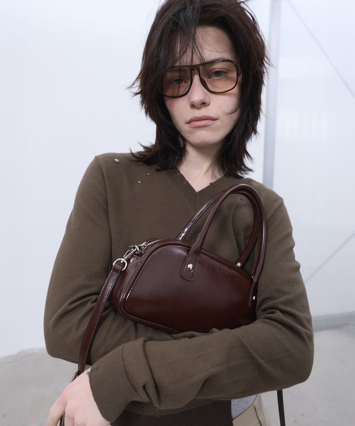 엘씨디씨티엠(LCDC™) RIBBON DRAWSTRING TOTE BAG (BROWN)