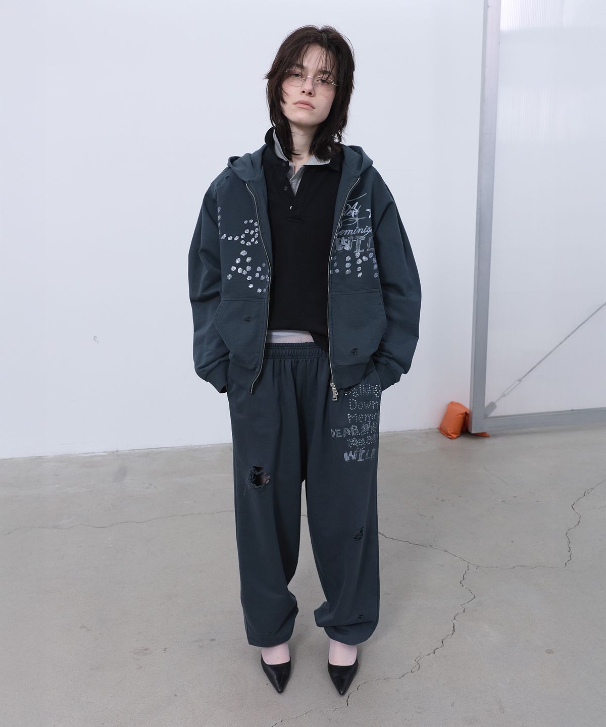 엘씨디씨티엠(LCDC™) PRINTED HOOD ZIP-UP (GREY)