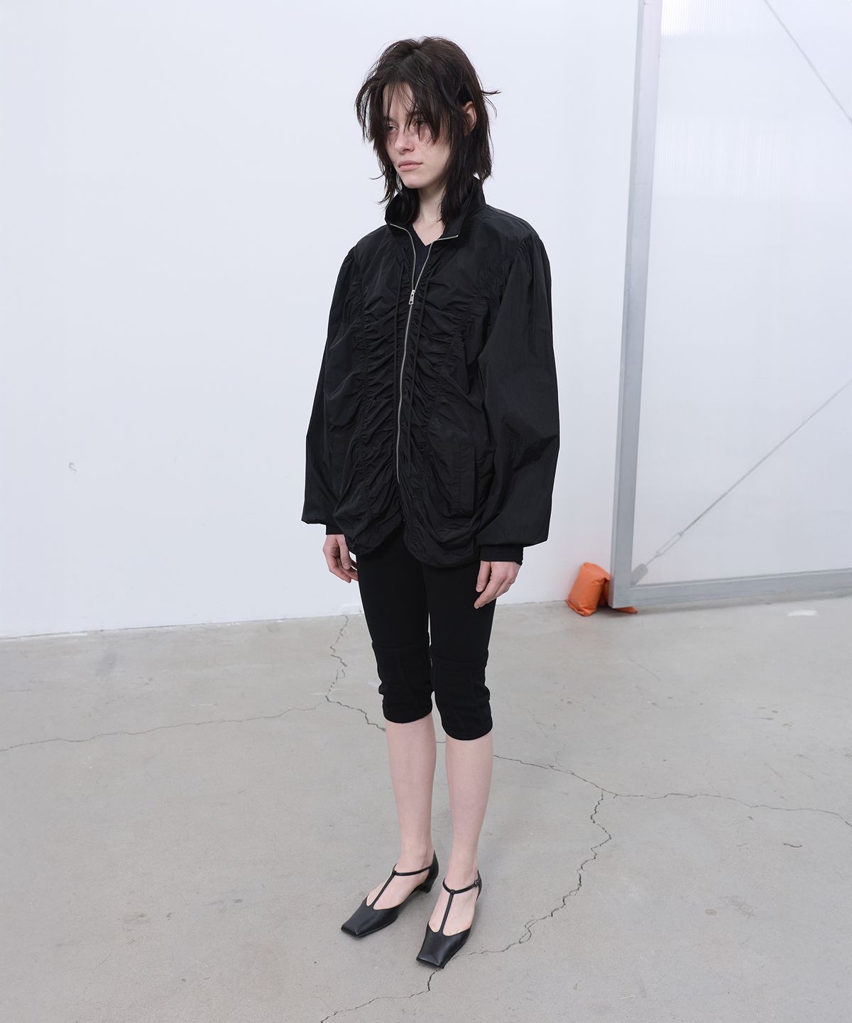엘씨디씨티엠(LCDC™) SHIRRING ZIP-UP JACKET (BLACK)