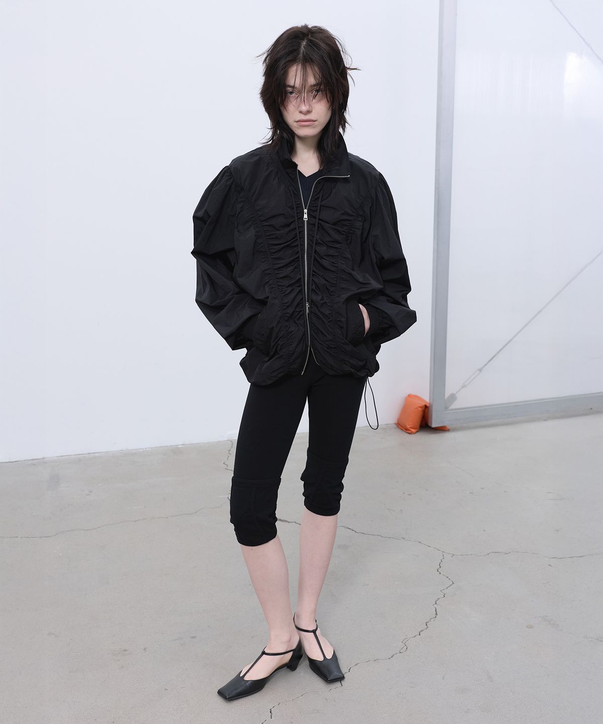 엘씨디씨티엠(LCDC™) SHIRRING ZIP-UP JACKET (BLACK)