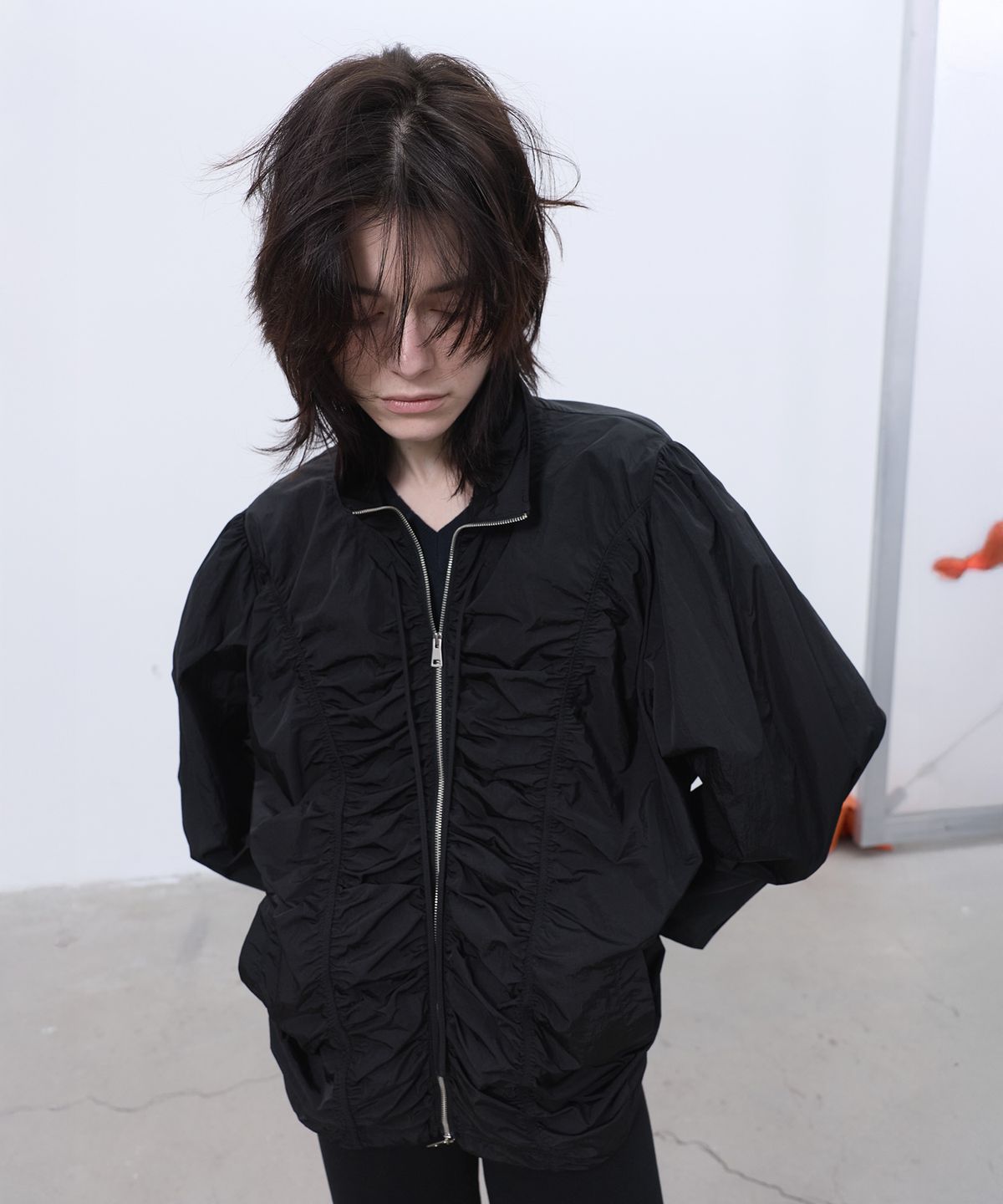 엘씨디씨티엠(LCDC™) SHIRRING ZIP-UP JACKET (BLACK)