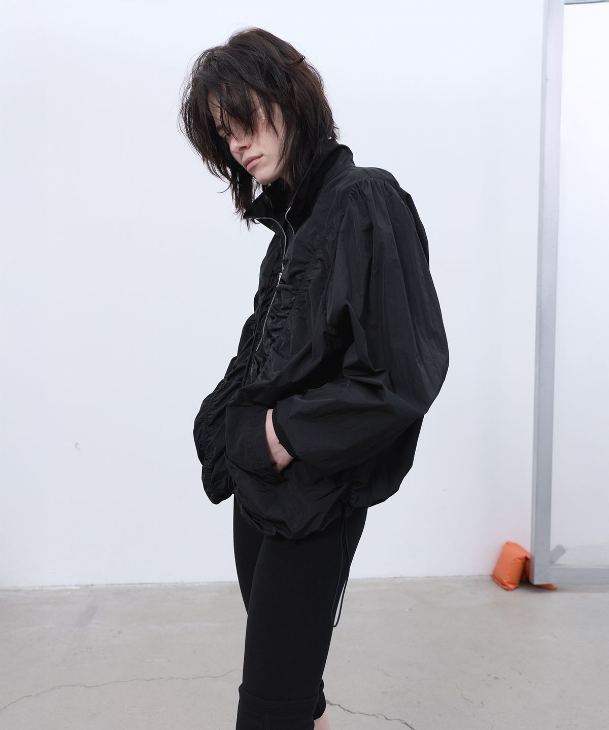 엘씨디씨티엠(LCDC™) SHIRRING ZIP-UP JACKET (BLACK)