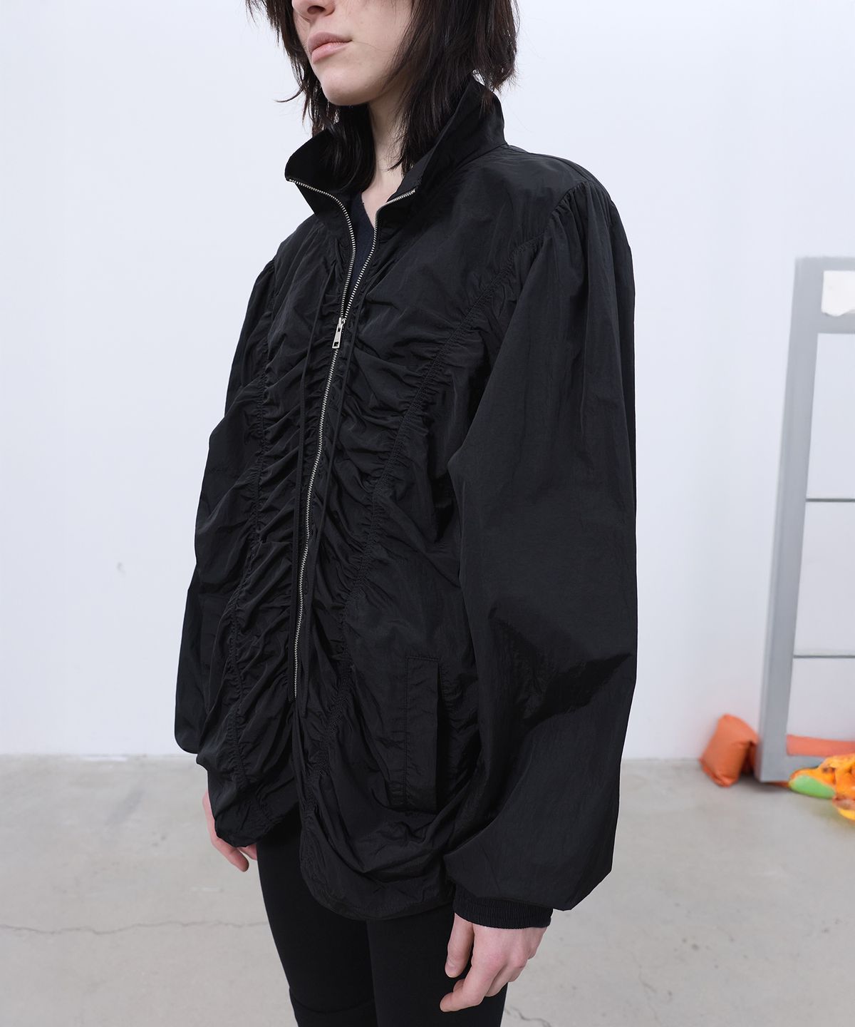 엘씨디씨티엠(LCDC™) SHIRRING ZIP-UP JACKET (BLACK)