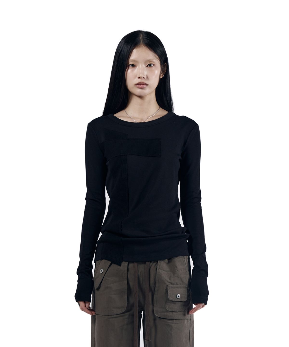 아캄(AAKAM) Cross Patch Long Sleeve (Black)