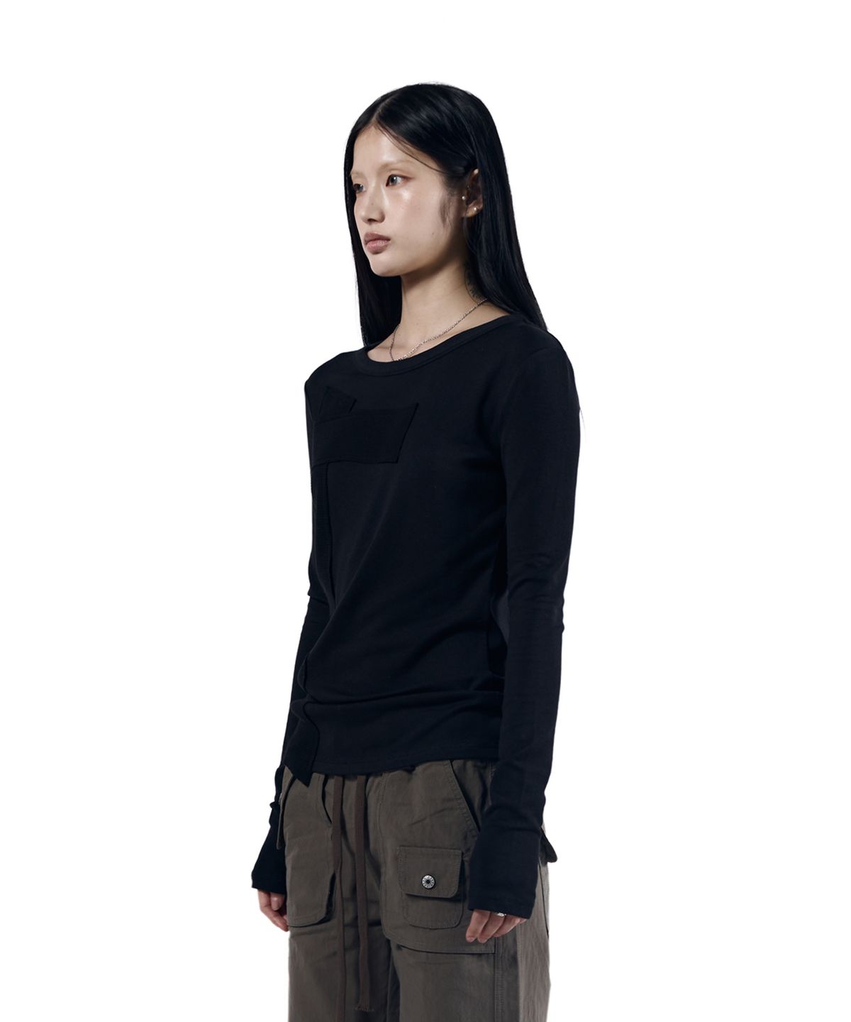 아캄(AAKAM) Cross Patch Long Sleeve (Black)