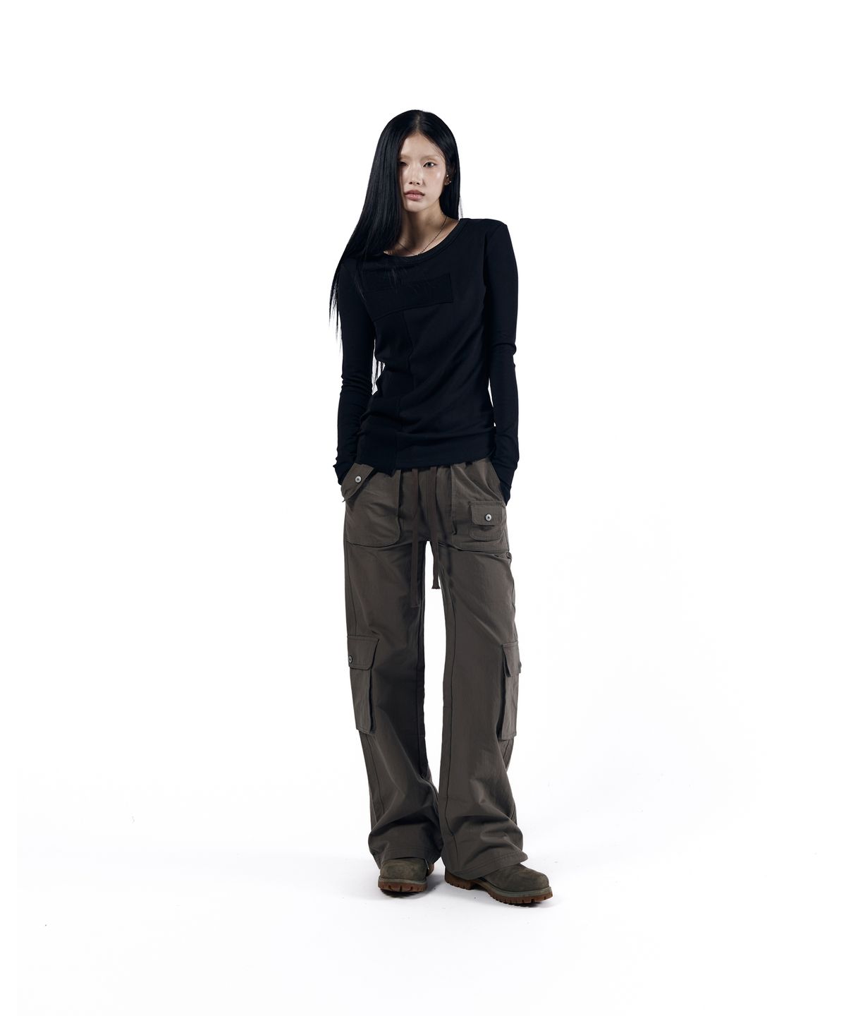 아캄(AAKAM) Cross Patch Long Sleeve (Black)