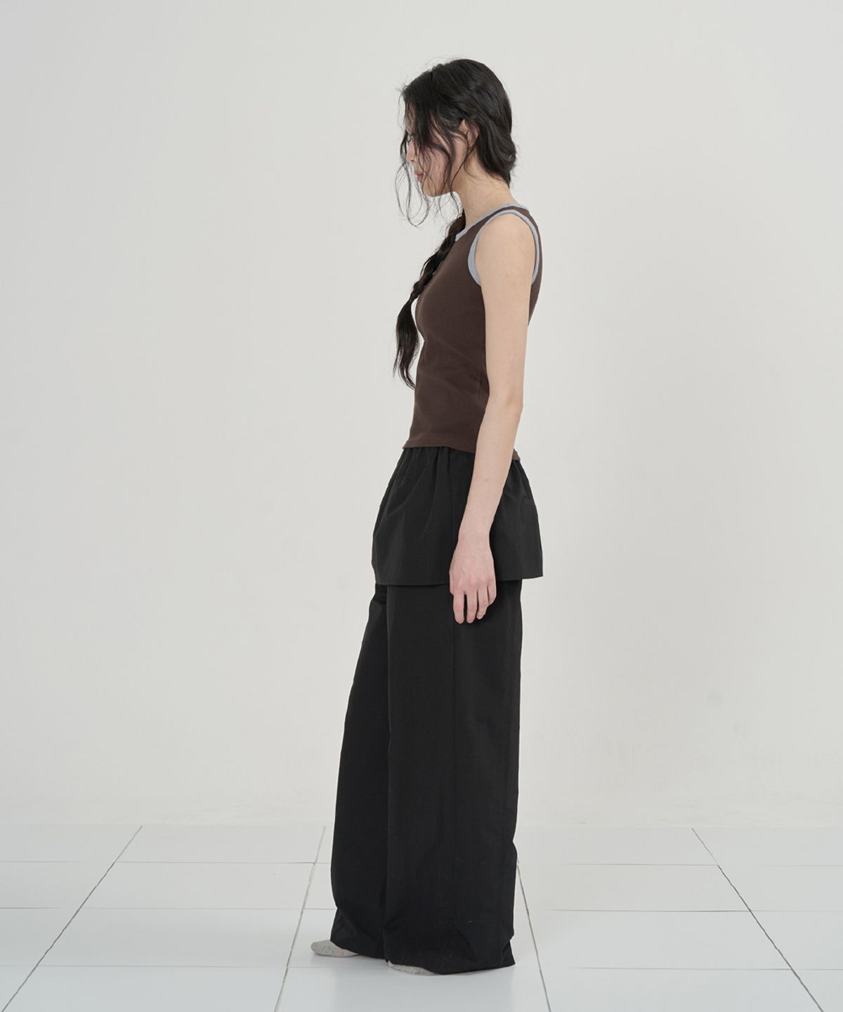 오우앗(OUAT) 데일리 스커트 팬츠 (BLACK)