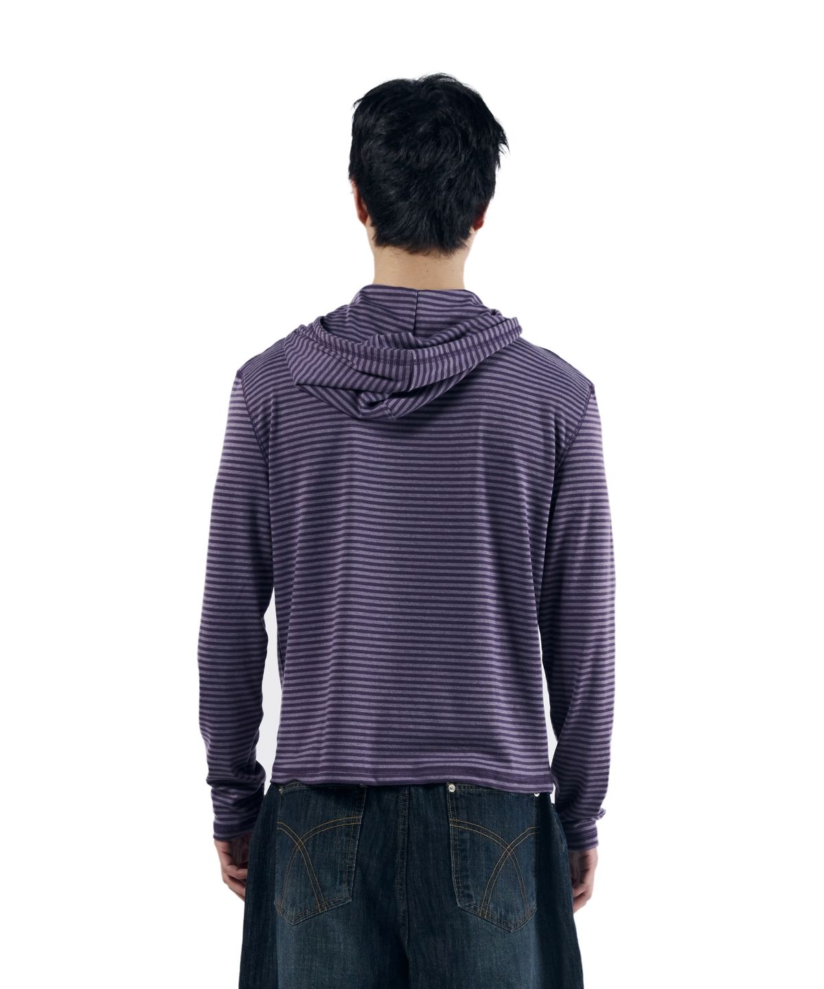 아캄(AAKAM) Linear Pattern Hooded Long Sleeve (Purple)