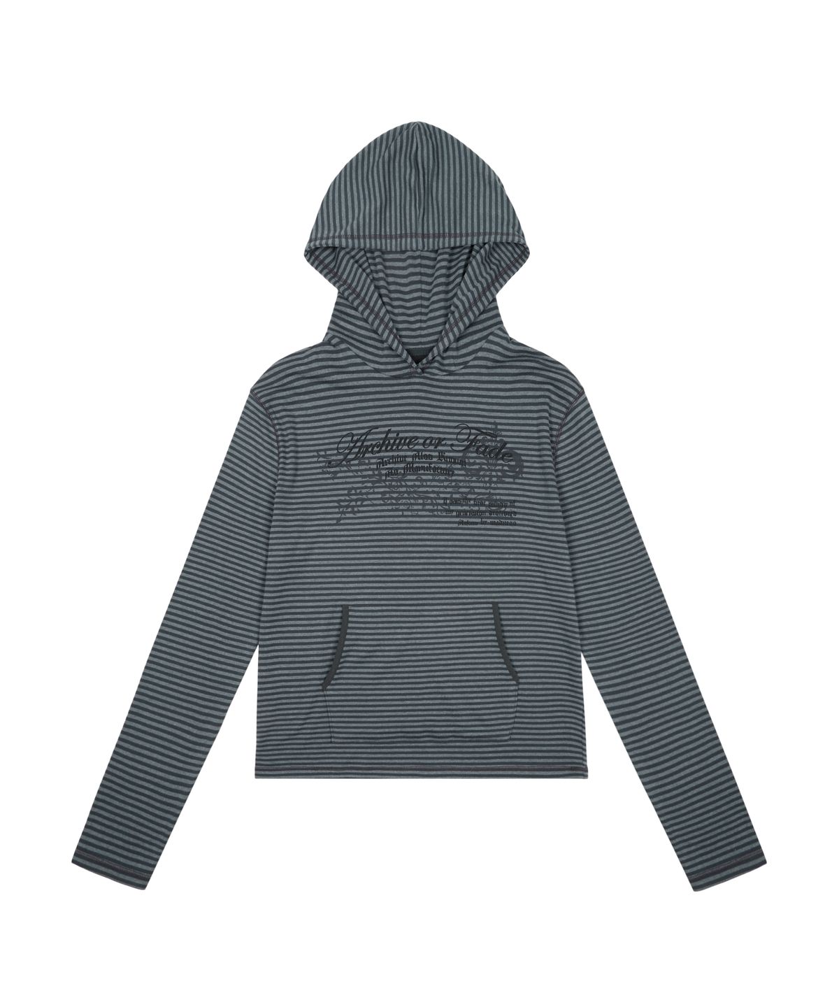 아캄(AAKAM) Linear Pattern Hooded Long Sleeve (Gray)