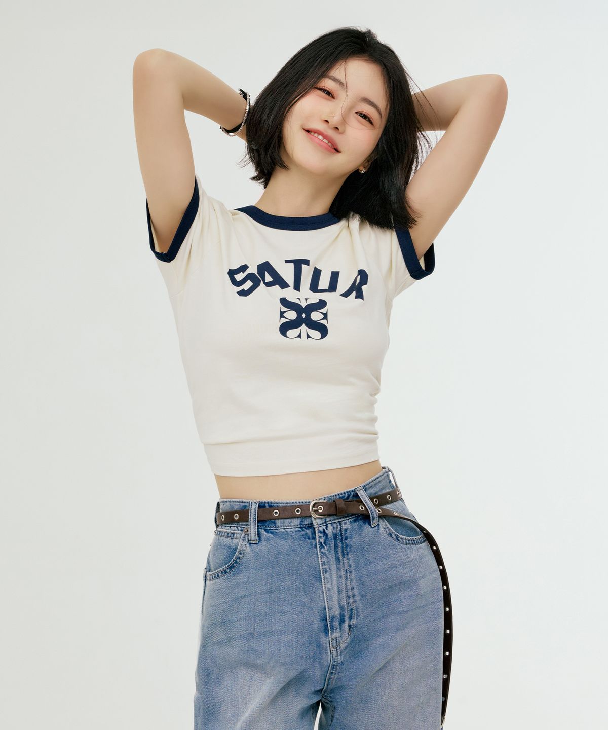 세터(SATUR) 아일렛 버클 벨트 브라운