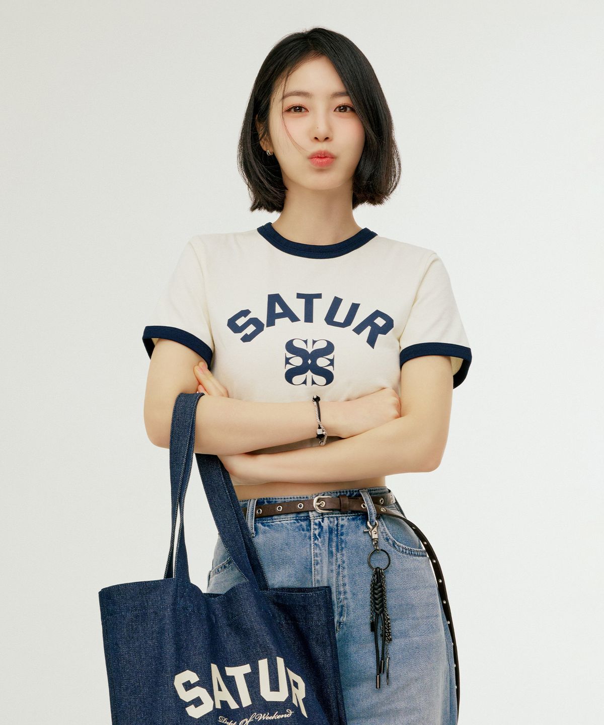 세터(SATUR) 아일렛 버클 벨트 브라운