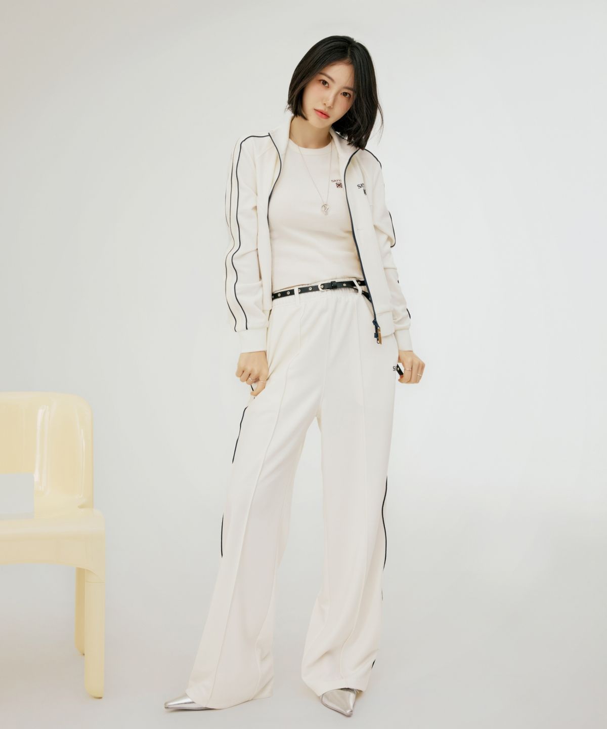세터(SATUR) 아일렛 버클 벨트 블랙